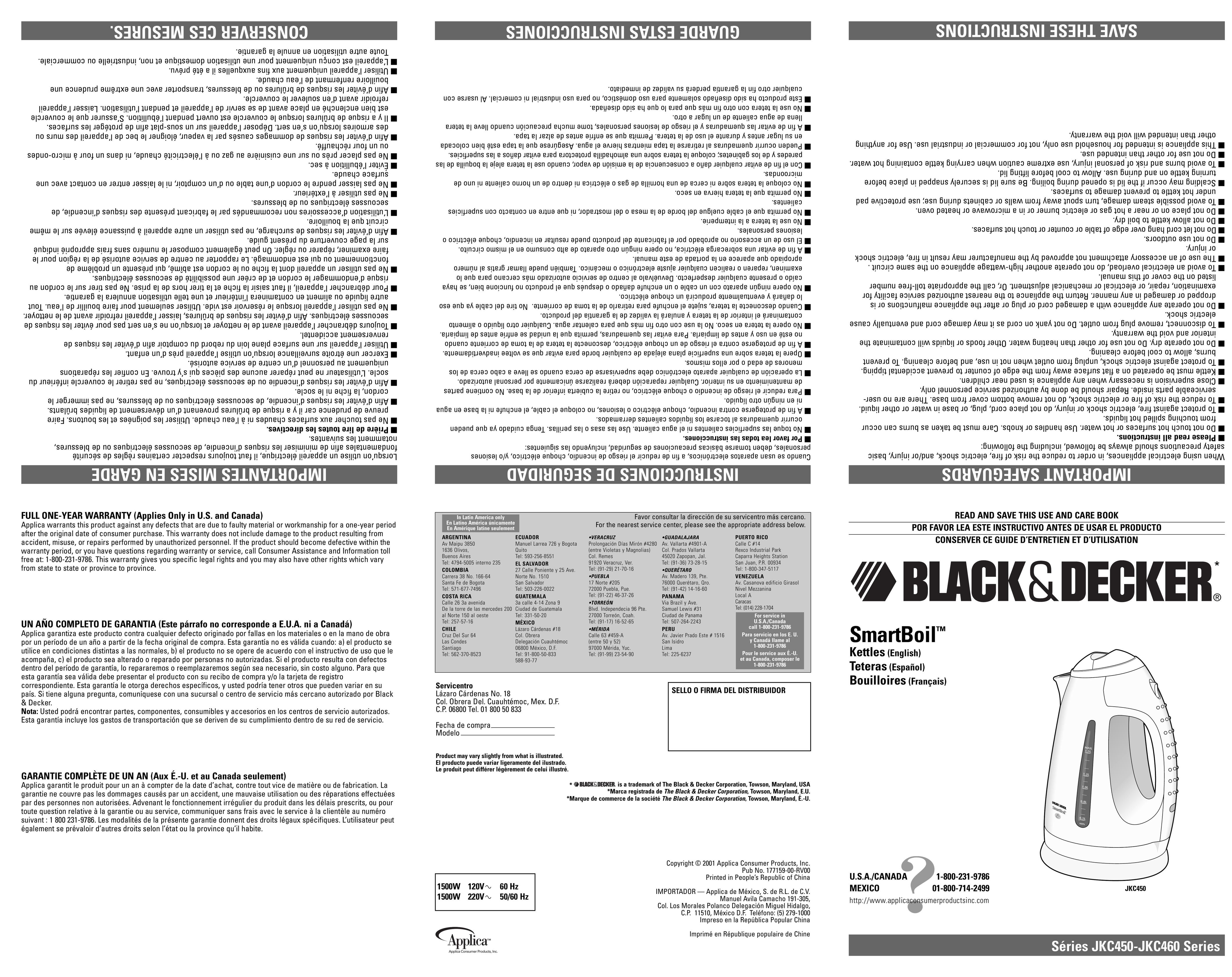 Black & Decker JKC450 Hot Beverage Maker User Manual