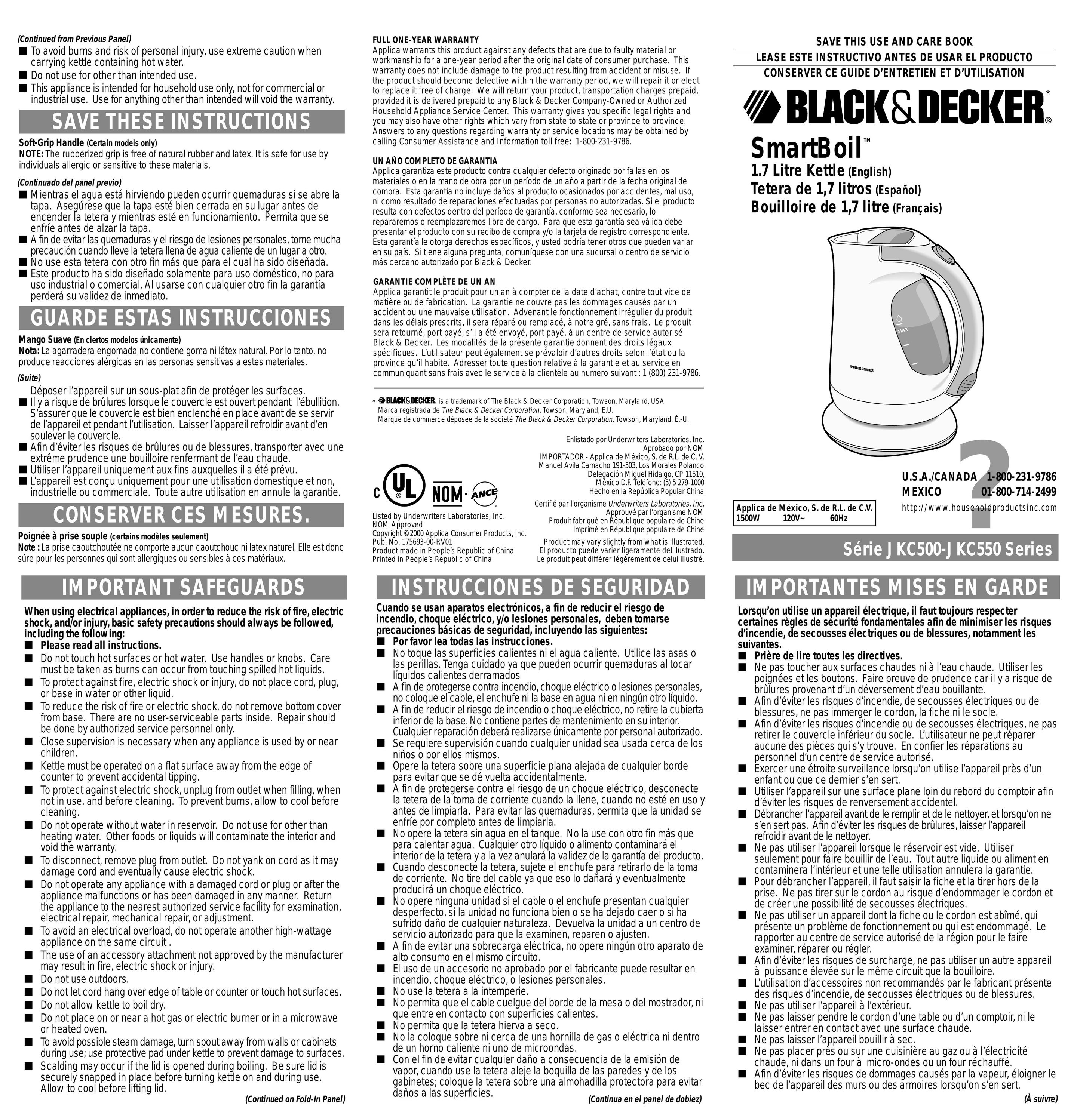 Black & Decker JKC500 Hot Beverage Maker User Manual