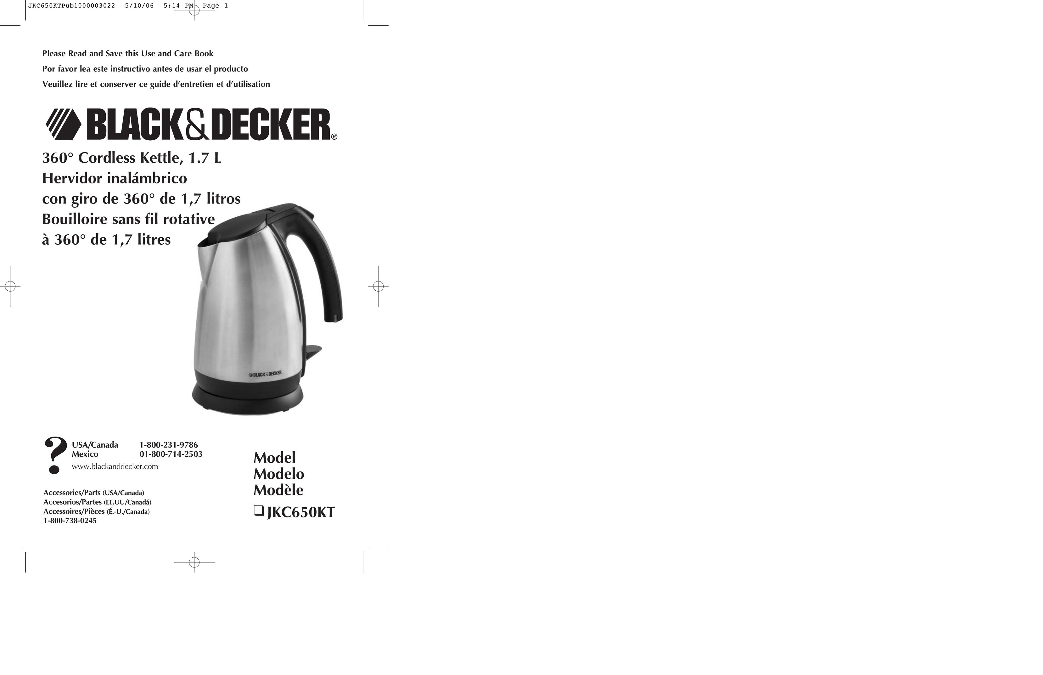 Black & Decker JKC650KT Hot Beverage Maker User Manual