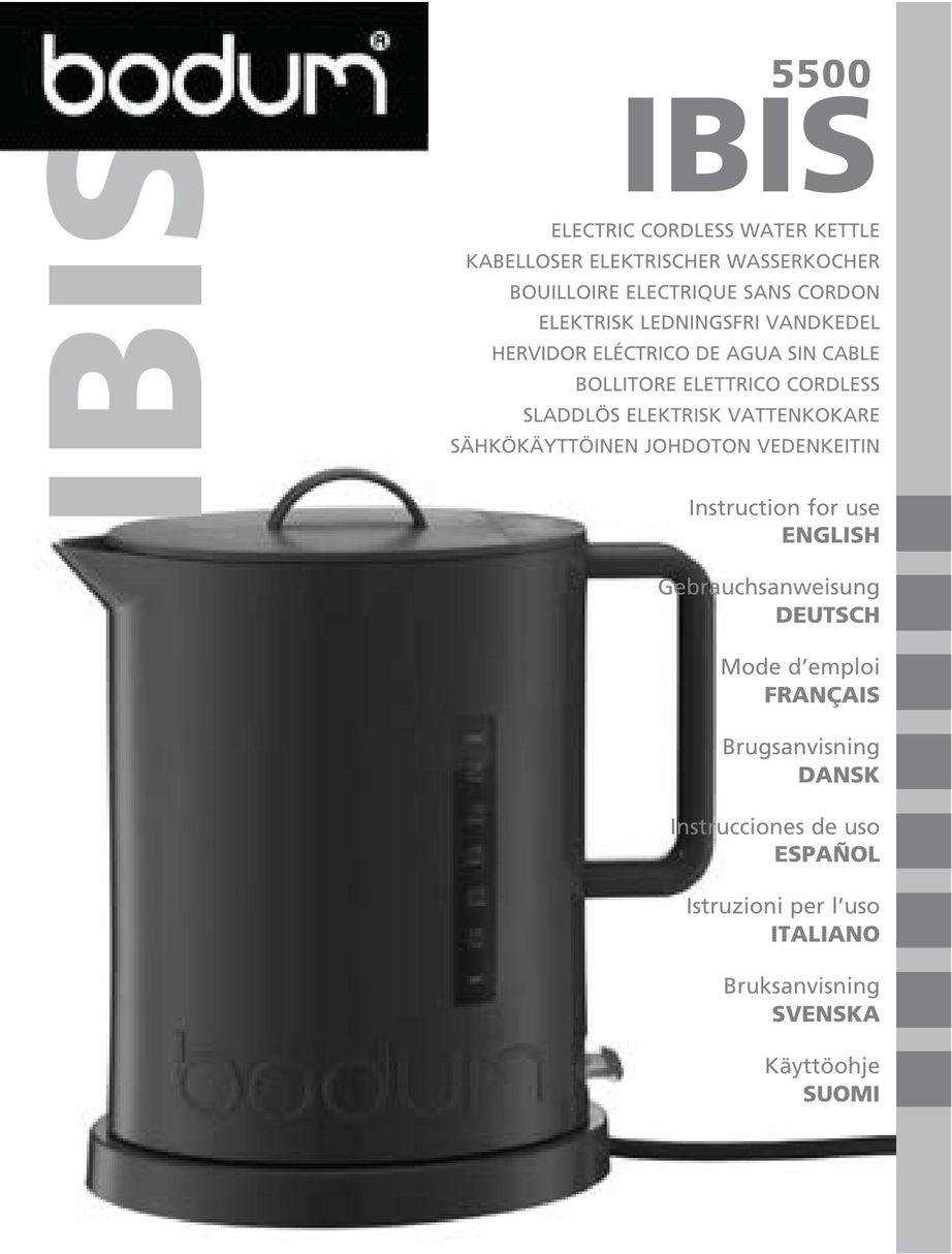 Bodum IBIS 5500 Hot Beverage Maker User Manual