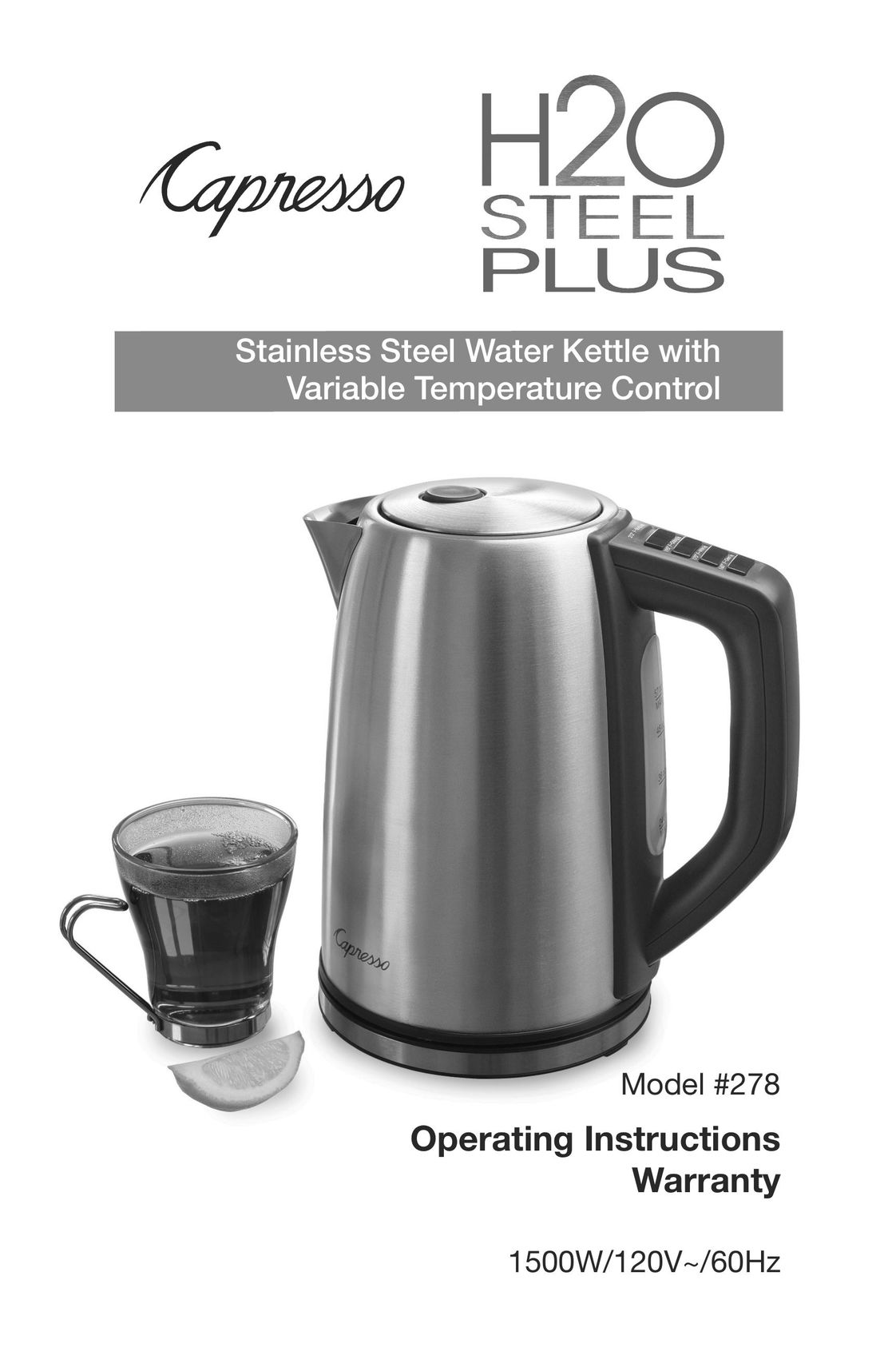 Capresso 278 Hot Beverage Maker User Manual