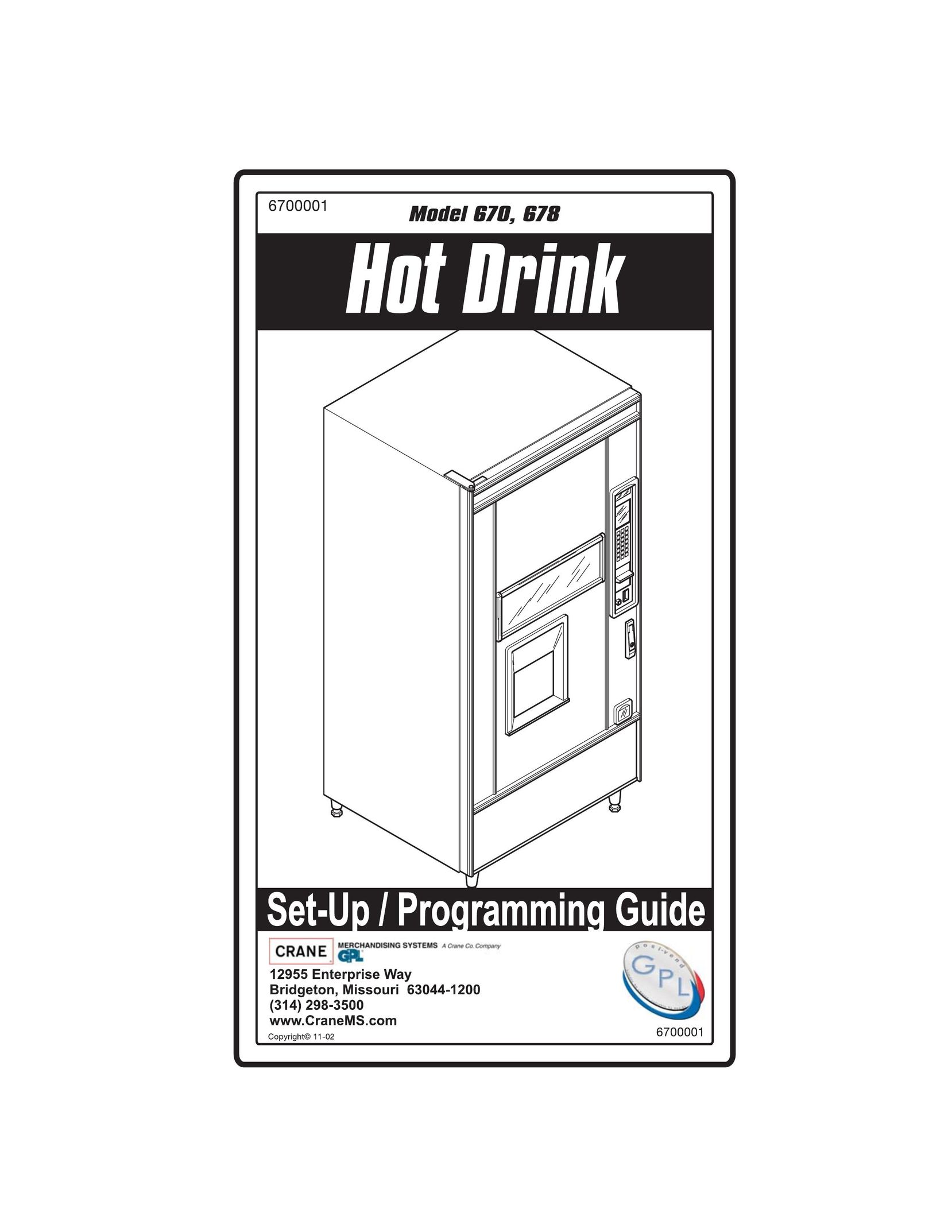 Crane Merchandising Systems 678 Hot Beverage Maker User Manual
