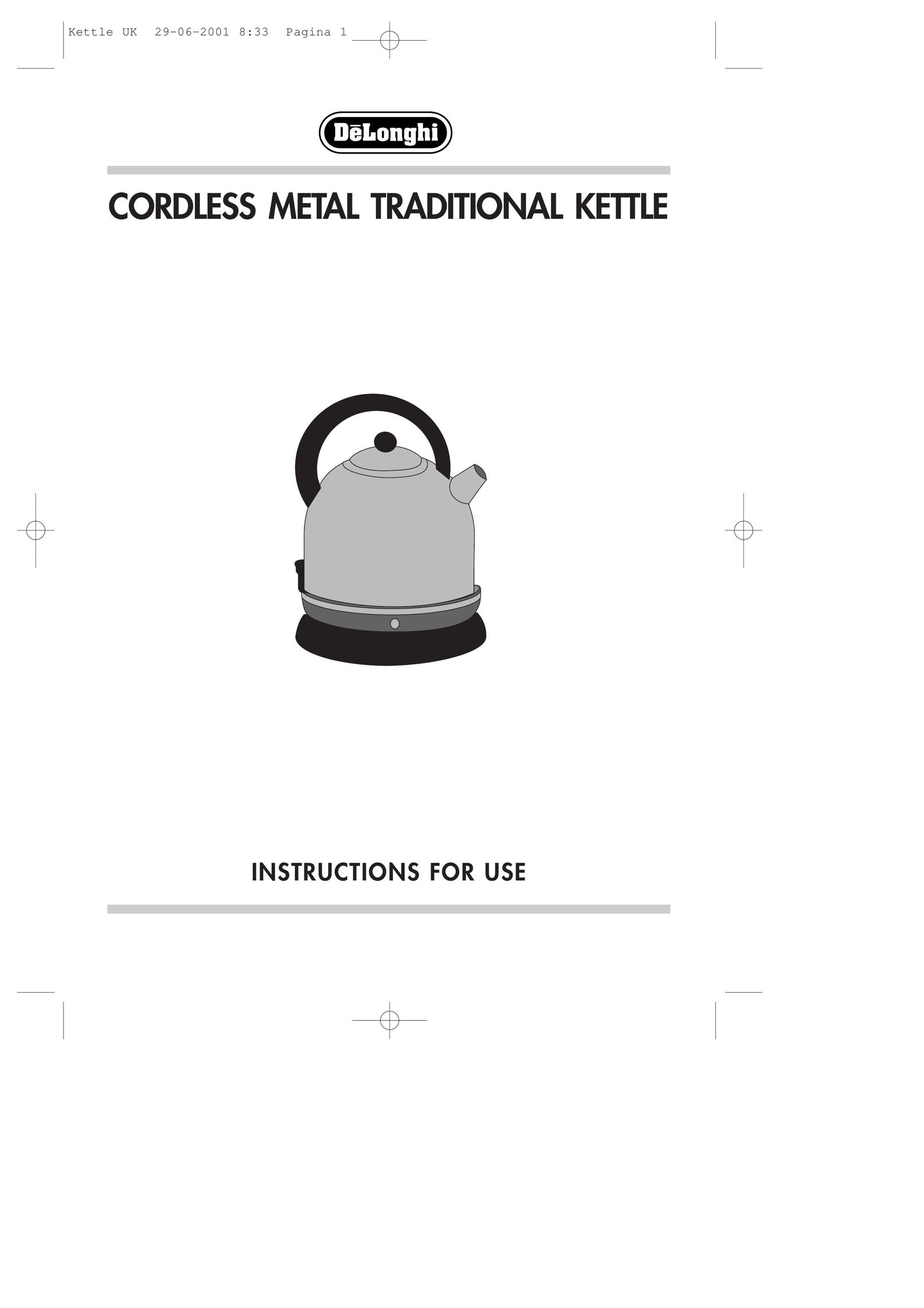 DeLonghi Kettle Hot Beverage Maker User Manual
