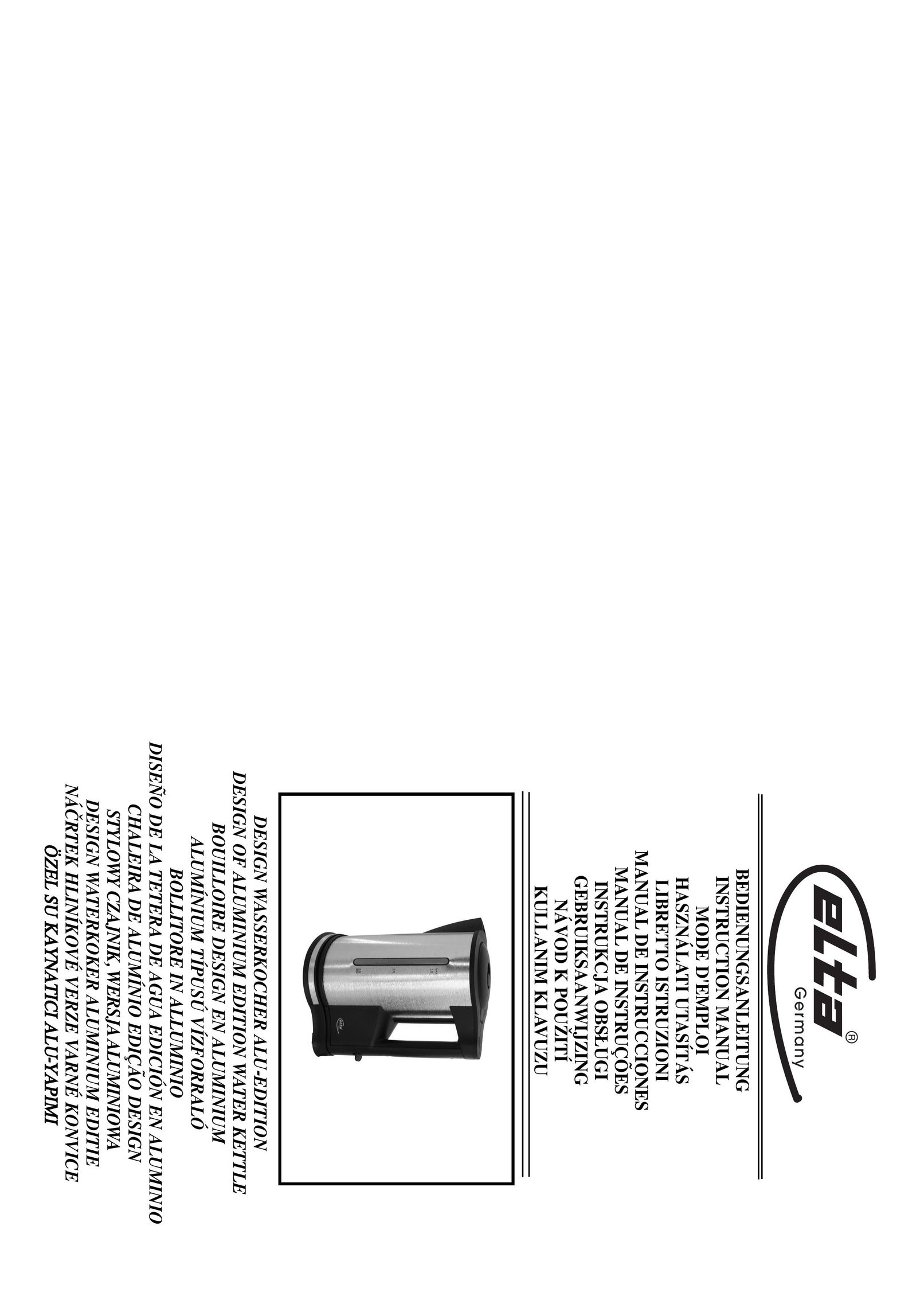 Elta Water Kettle Hot Beverage Maker User Manual