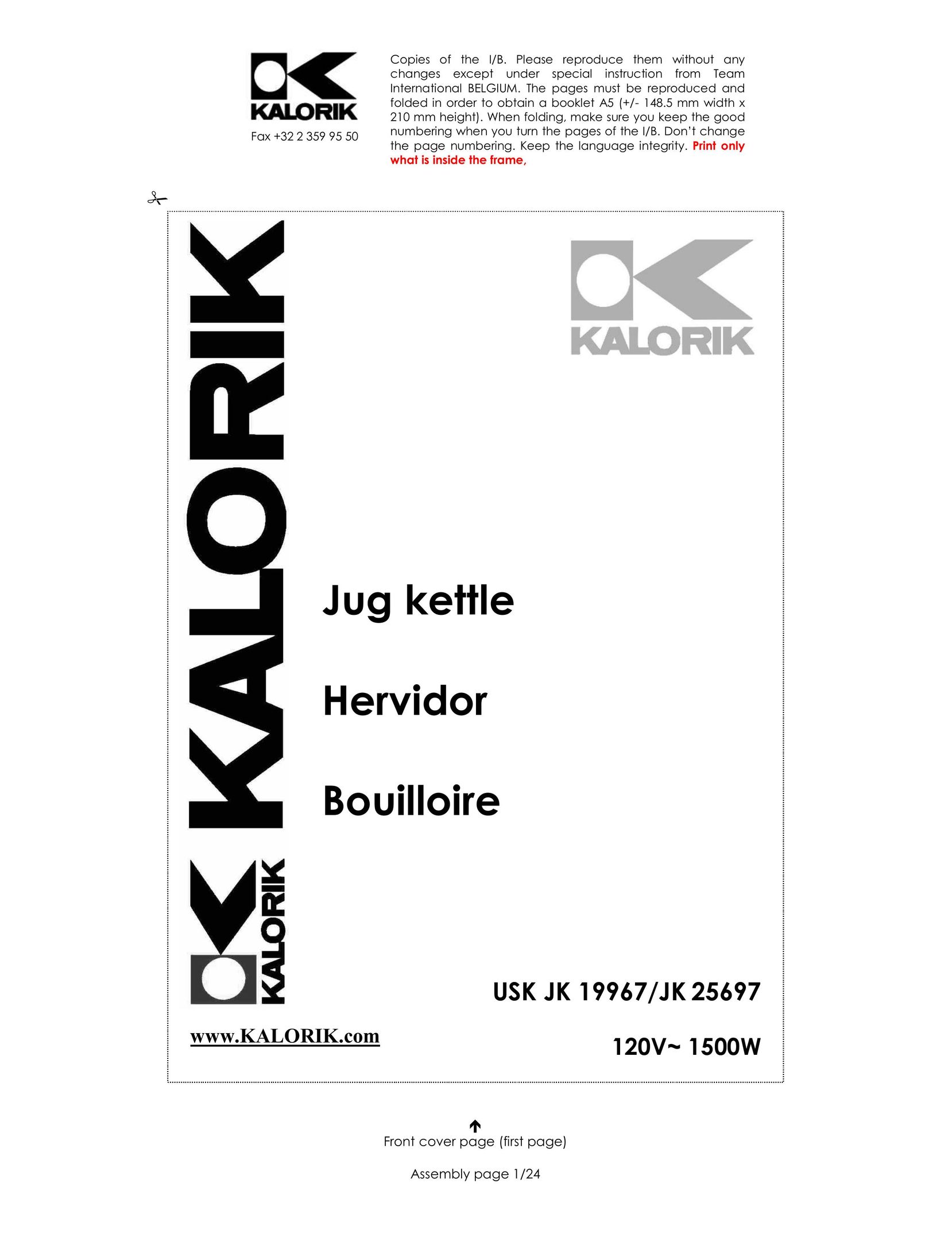 Kalorik JK 25697 Hot Beverage Maker User Manual
