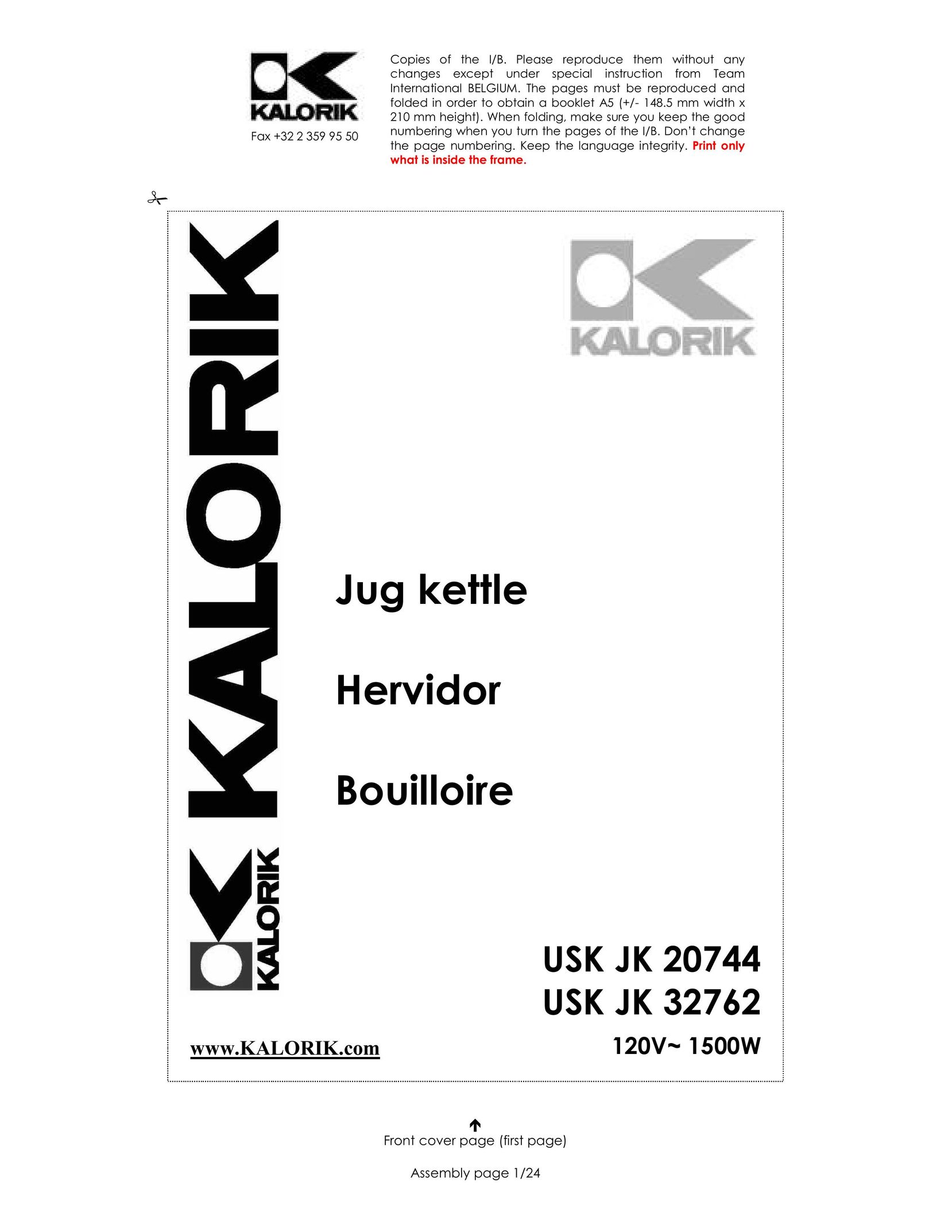 Kalorik USK JK 20744 Hot Beverage Maker User Manual