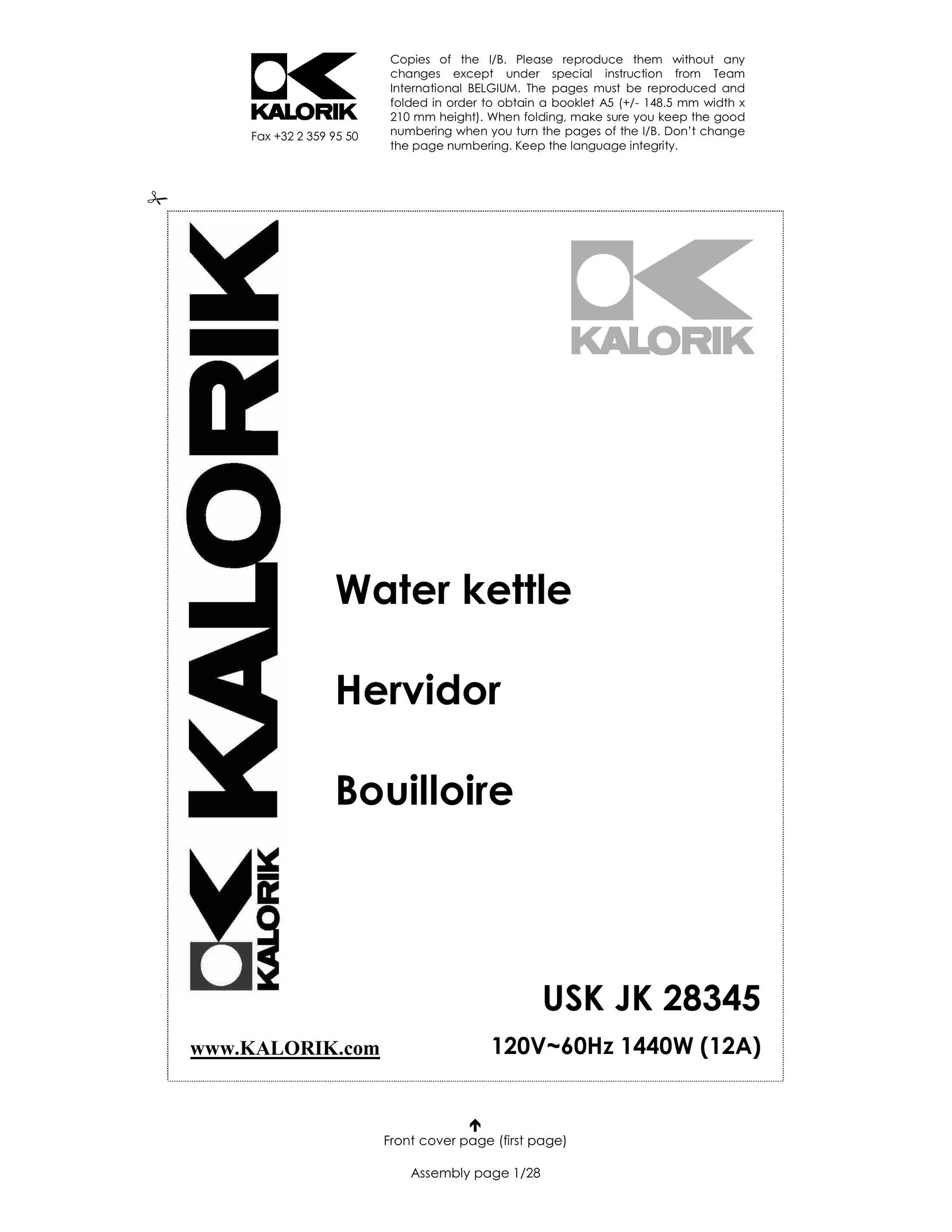 Kalorik USK JK 28345 Hot Beverage Maker User Manual