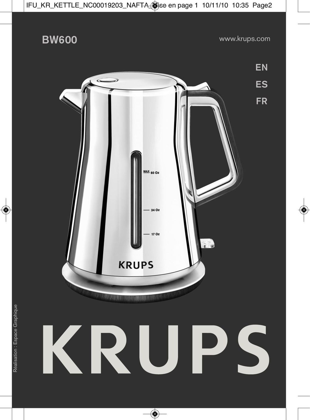 Krups BW600 Hot Beverage Maker User Manual