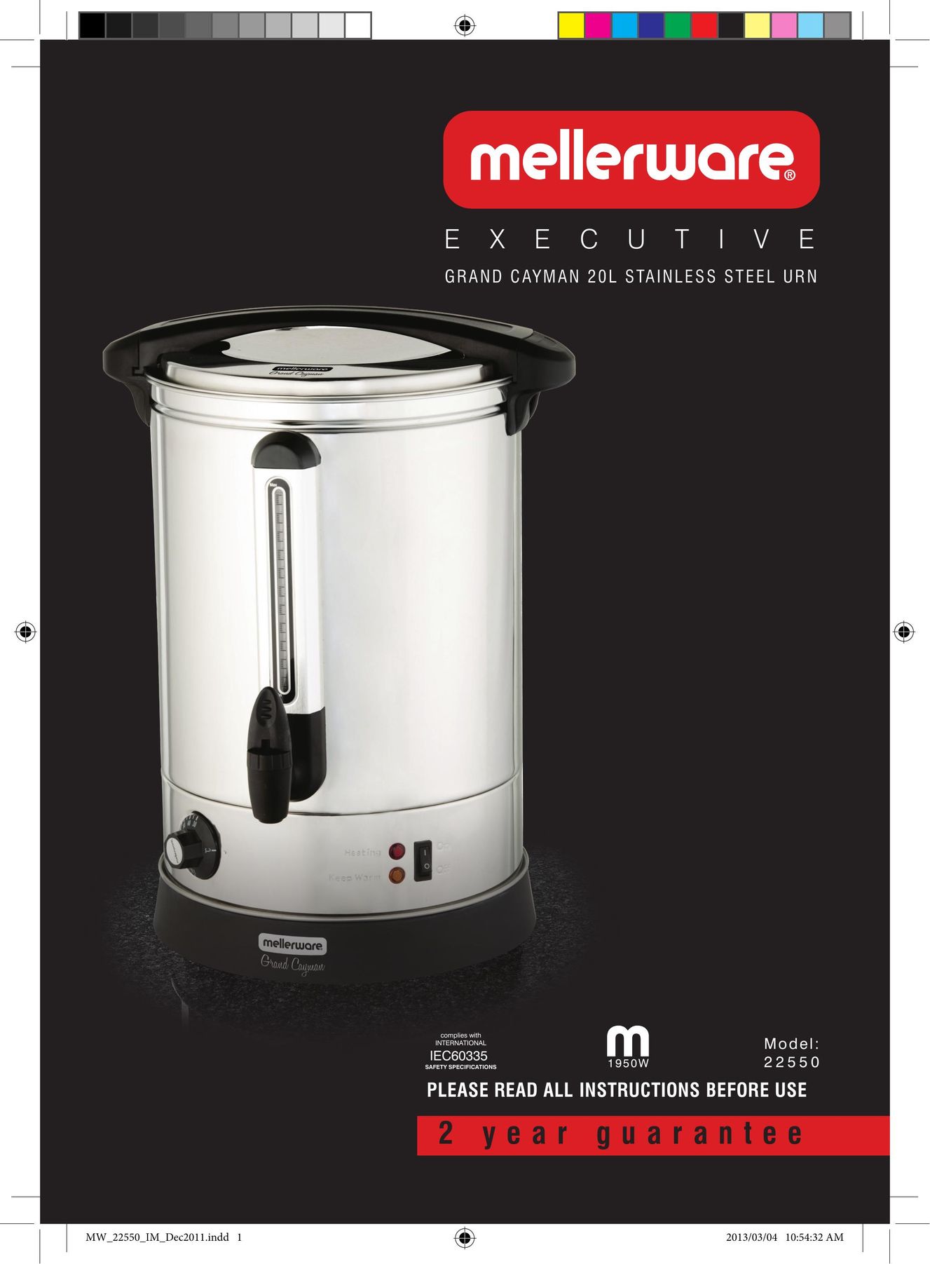 Mellerware 22550 Hot Beverage Maker User Manual