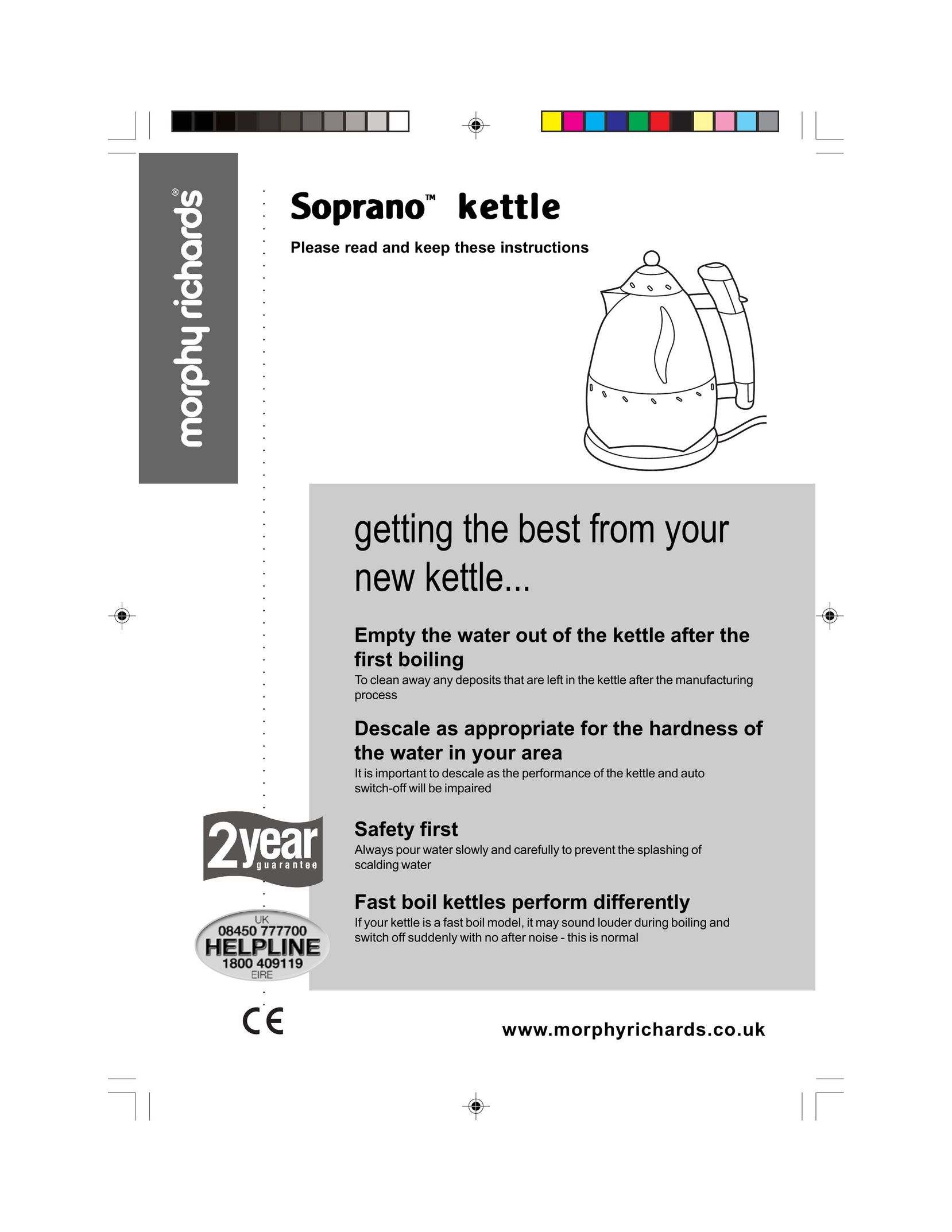 Morphy Richards Soprano kettle Hot Beverage Maker User Manual