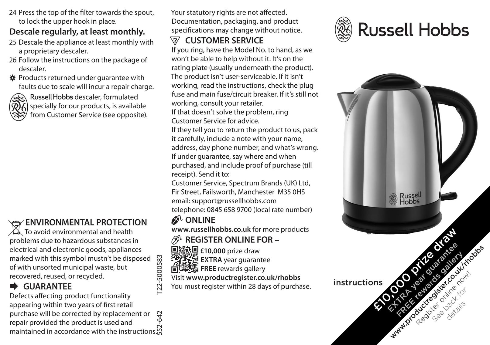 Russell Hobbs T22-5000583 Hot Beverage Maker User Manual
