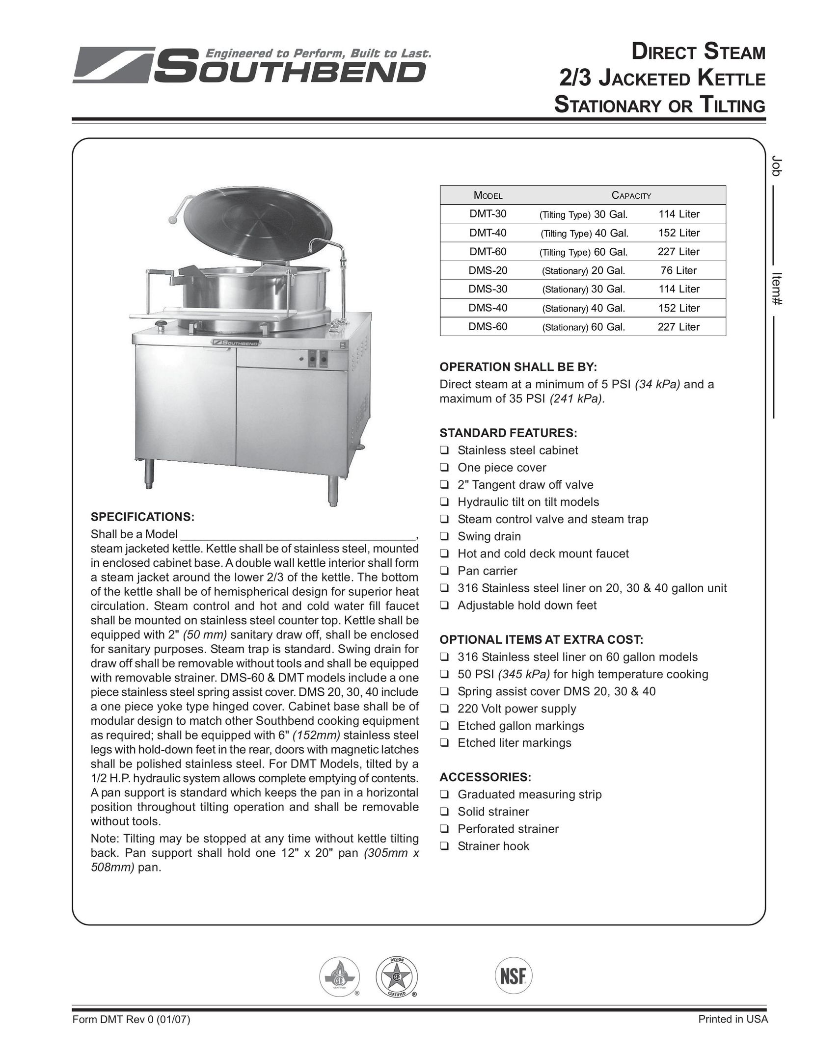 Southbend DMS-40 Hot Beverage Maker User Manual