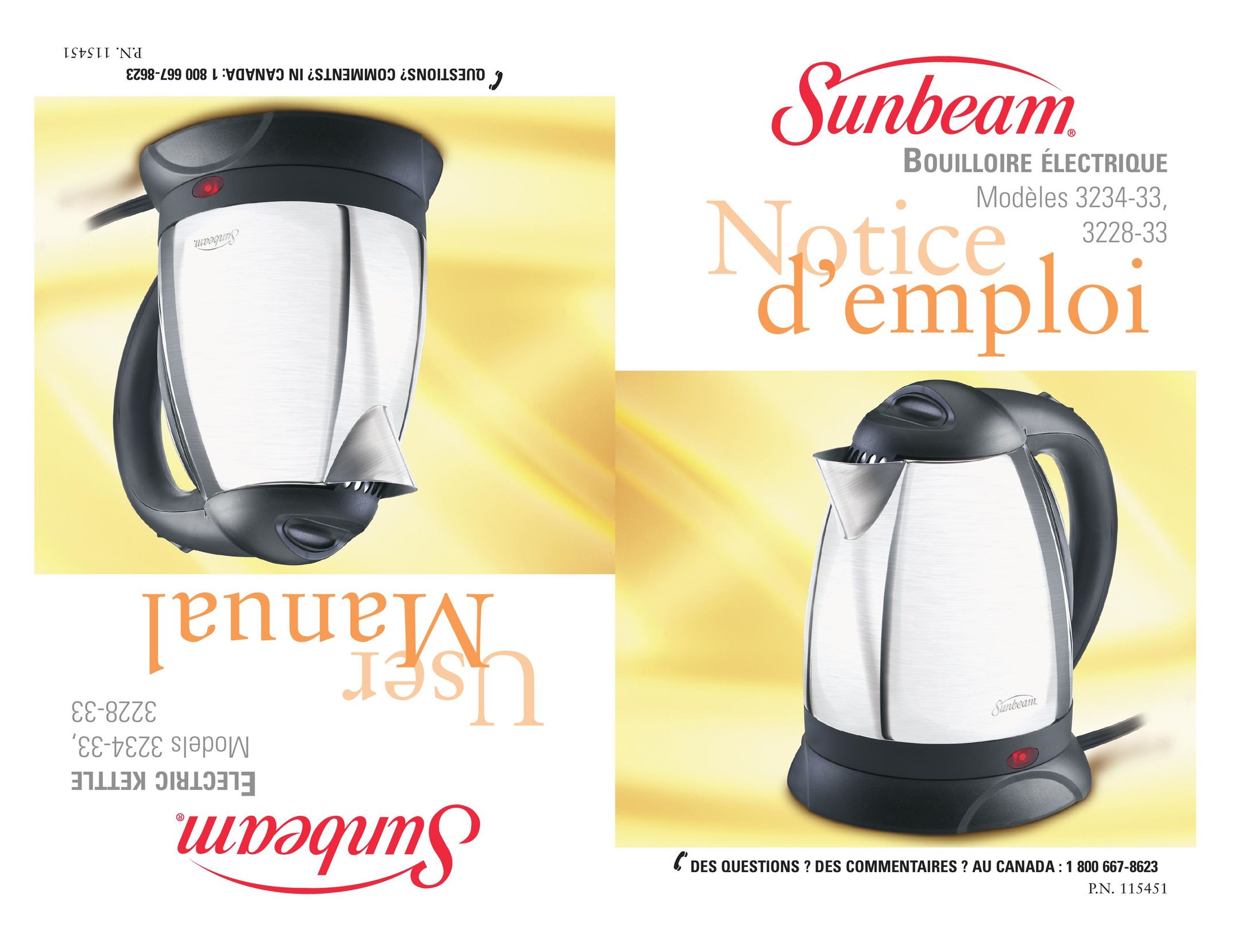 Sunbeam 3234-33 Hot Beverage Maker User Manual