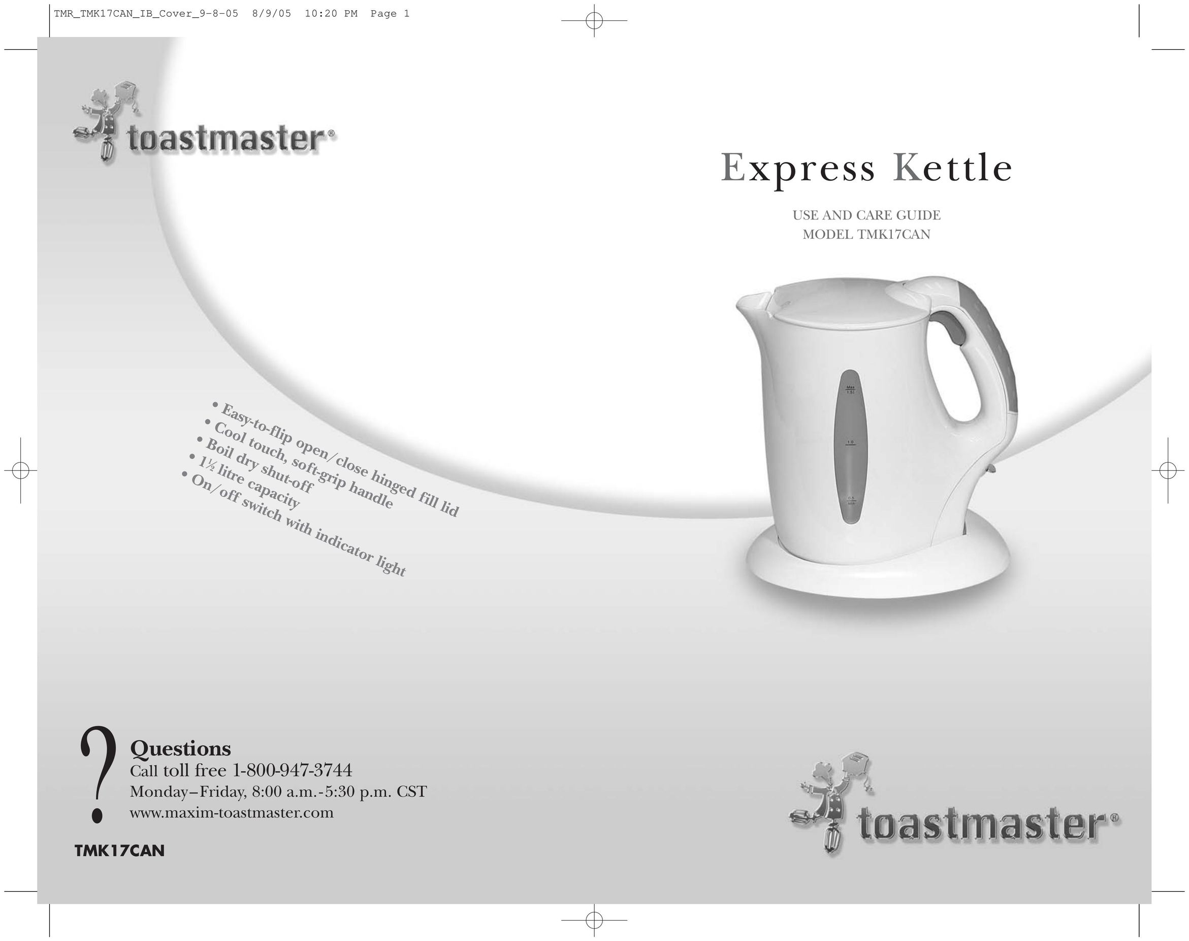 Toastmaster TMK17CAN Hot Beverage Maker User Manual