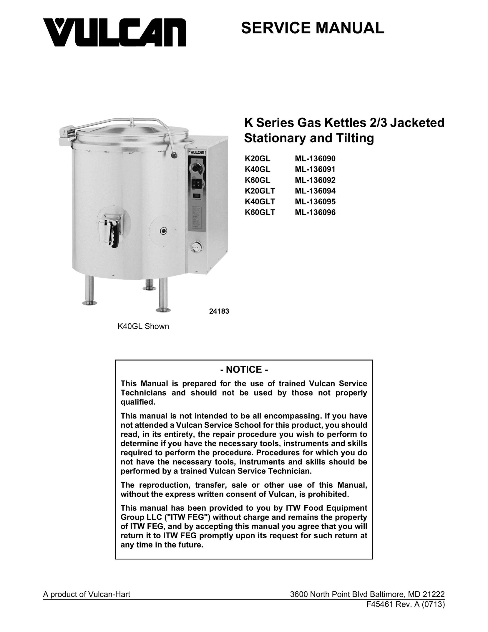 Vulcan-Hart k20GLT Hot Beverage Maker User Manual