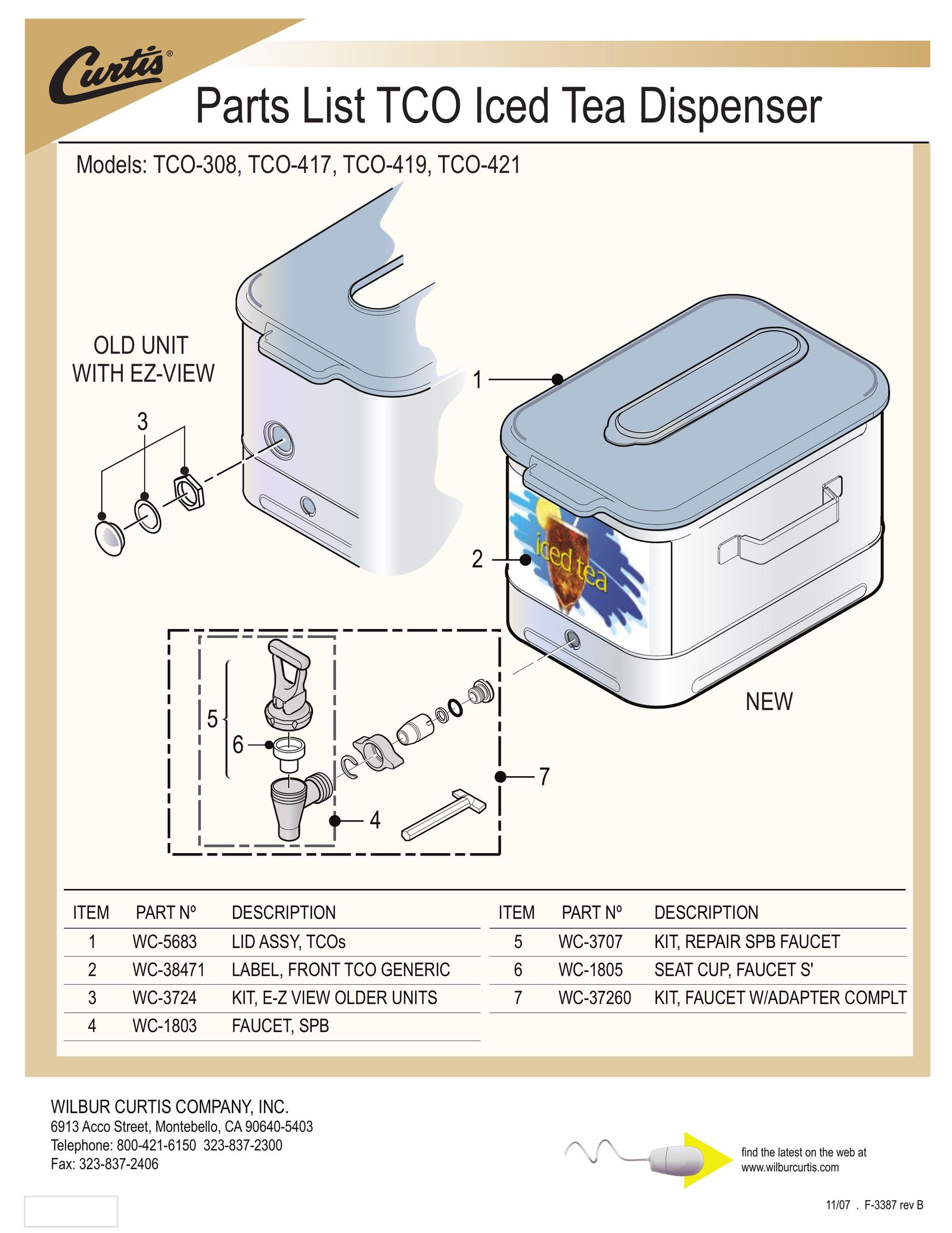 Wibur Curtis Company TCO-419 Hot Beverage Maker User Manual