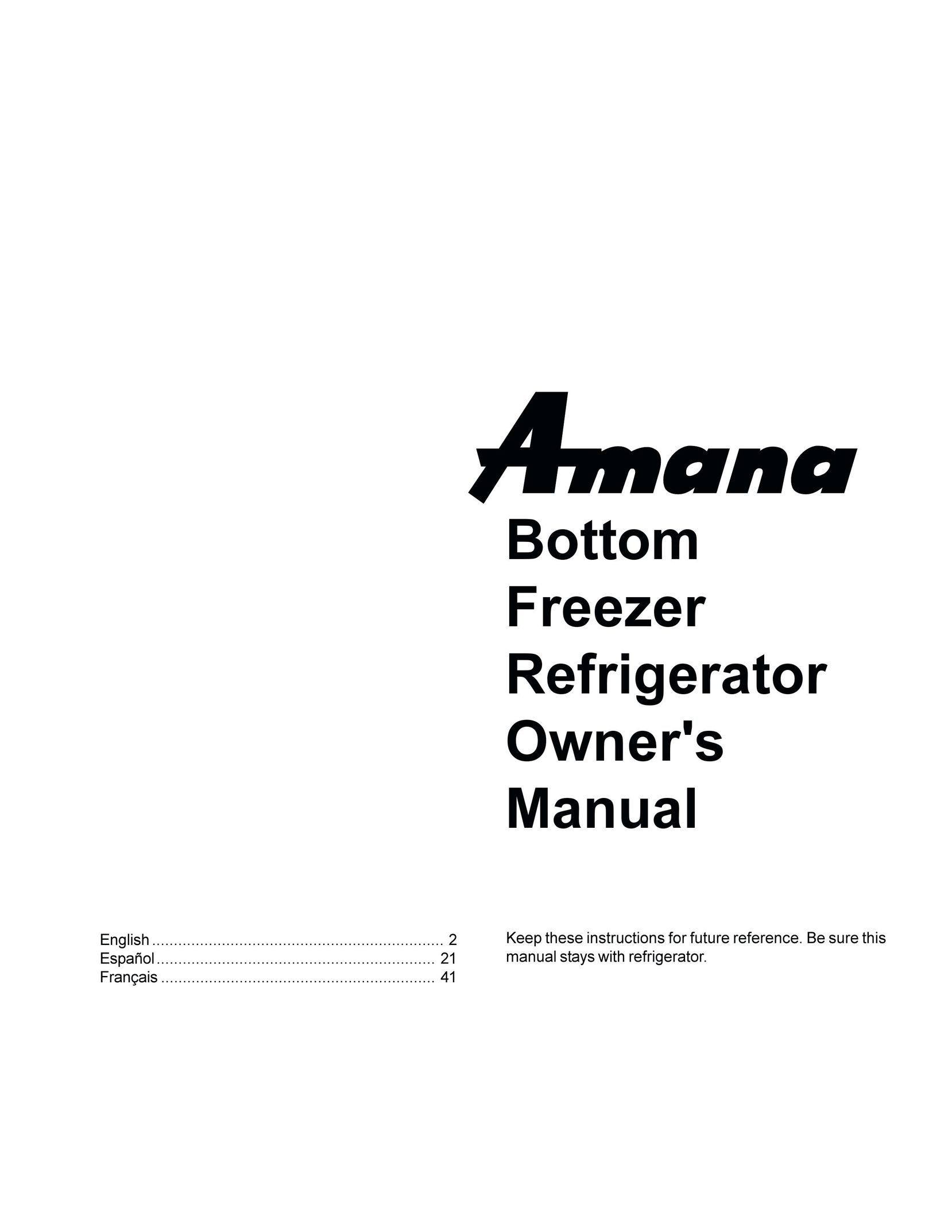Amana IA 52204-0001 Ice Maker User Manual