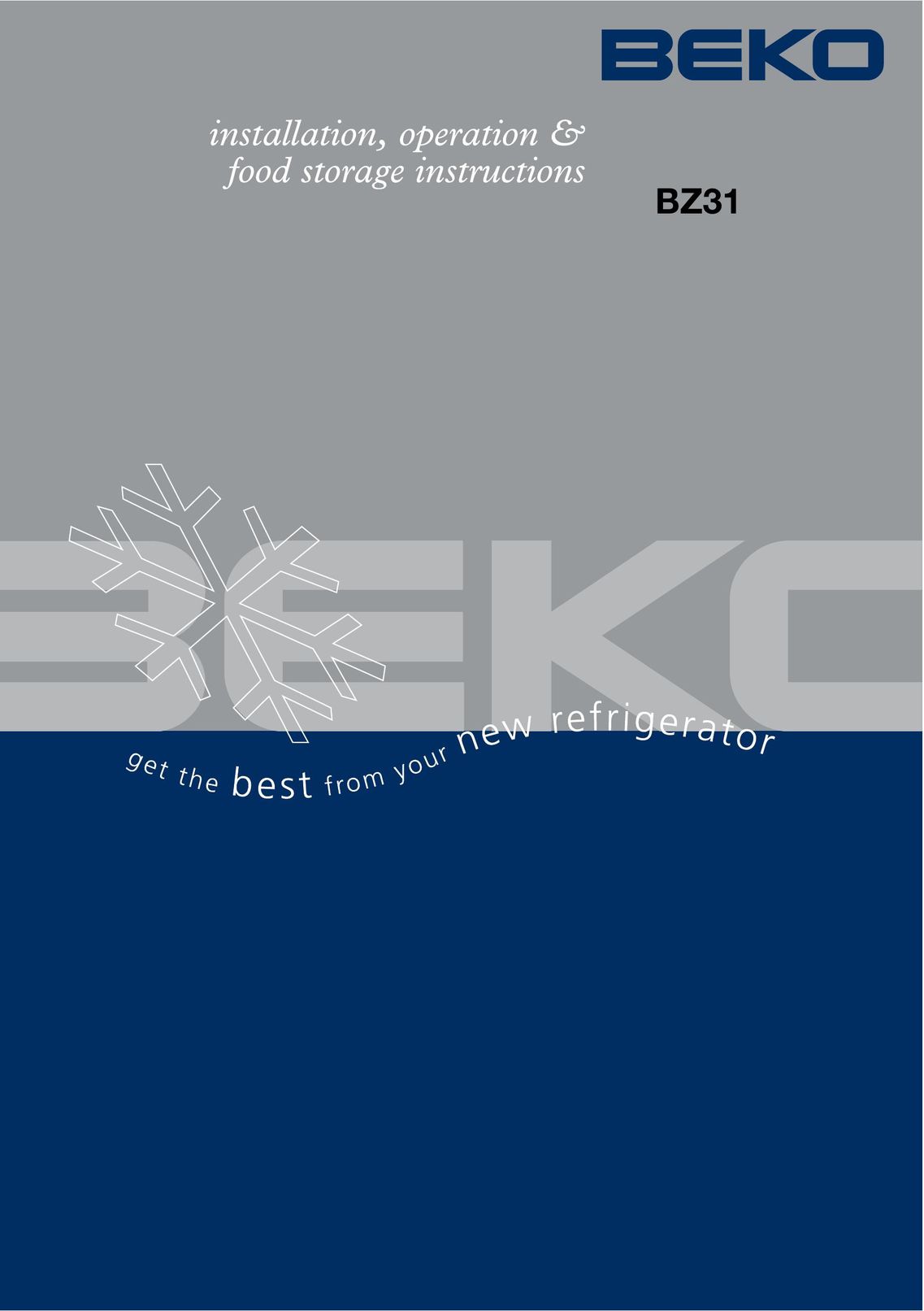 Beko BZ31 Ice Maker User Manual
