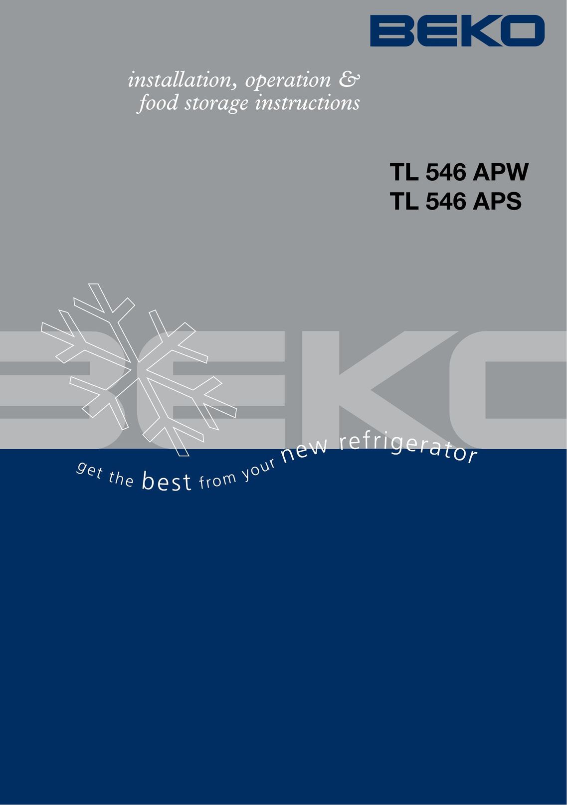 Beko TL 546 APW Ice Maker User Manual