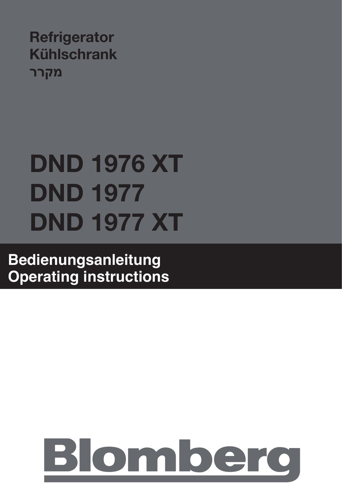 Blomberg DND 1976 XT Ice Maker User Manual