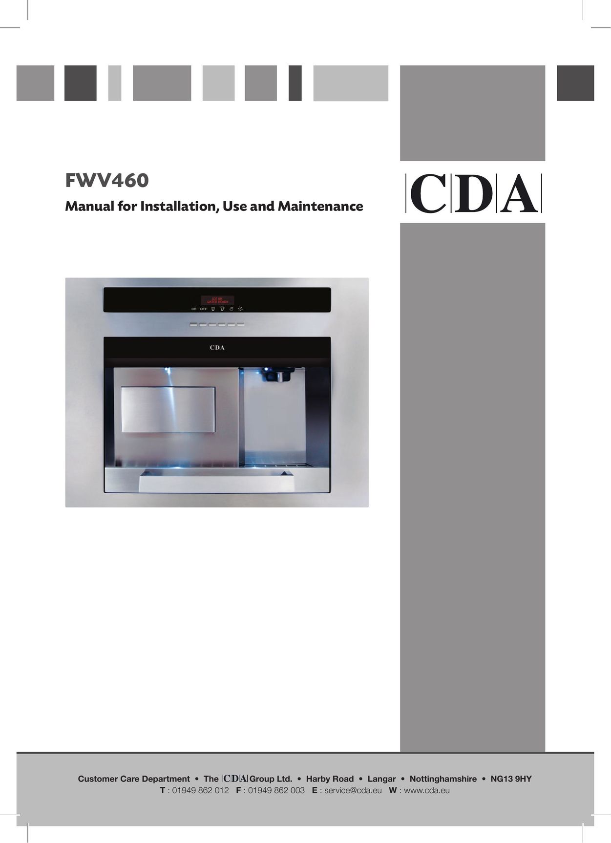 CDA FWV460 Ice Maker User Manual