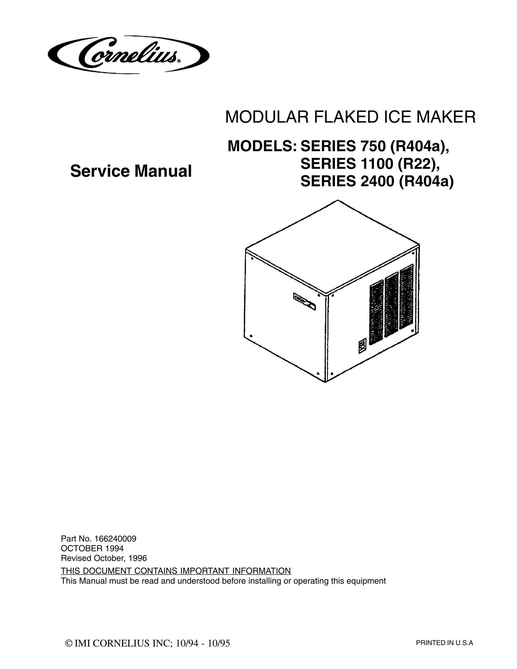 Cornelius 2400 (R404A) Ice Maker User Manual