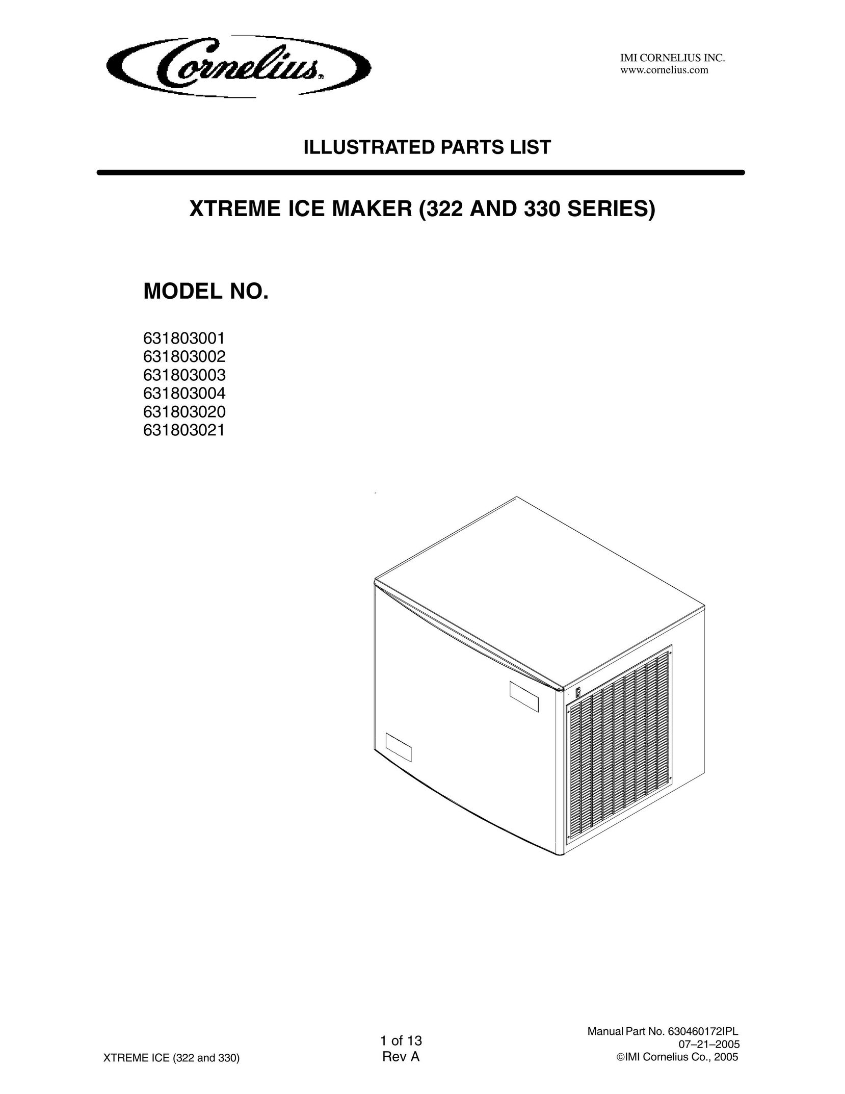 Cornelius 631803001 Ice Maker User Manual