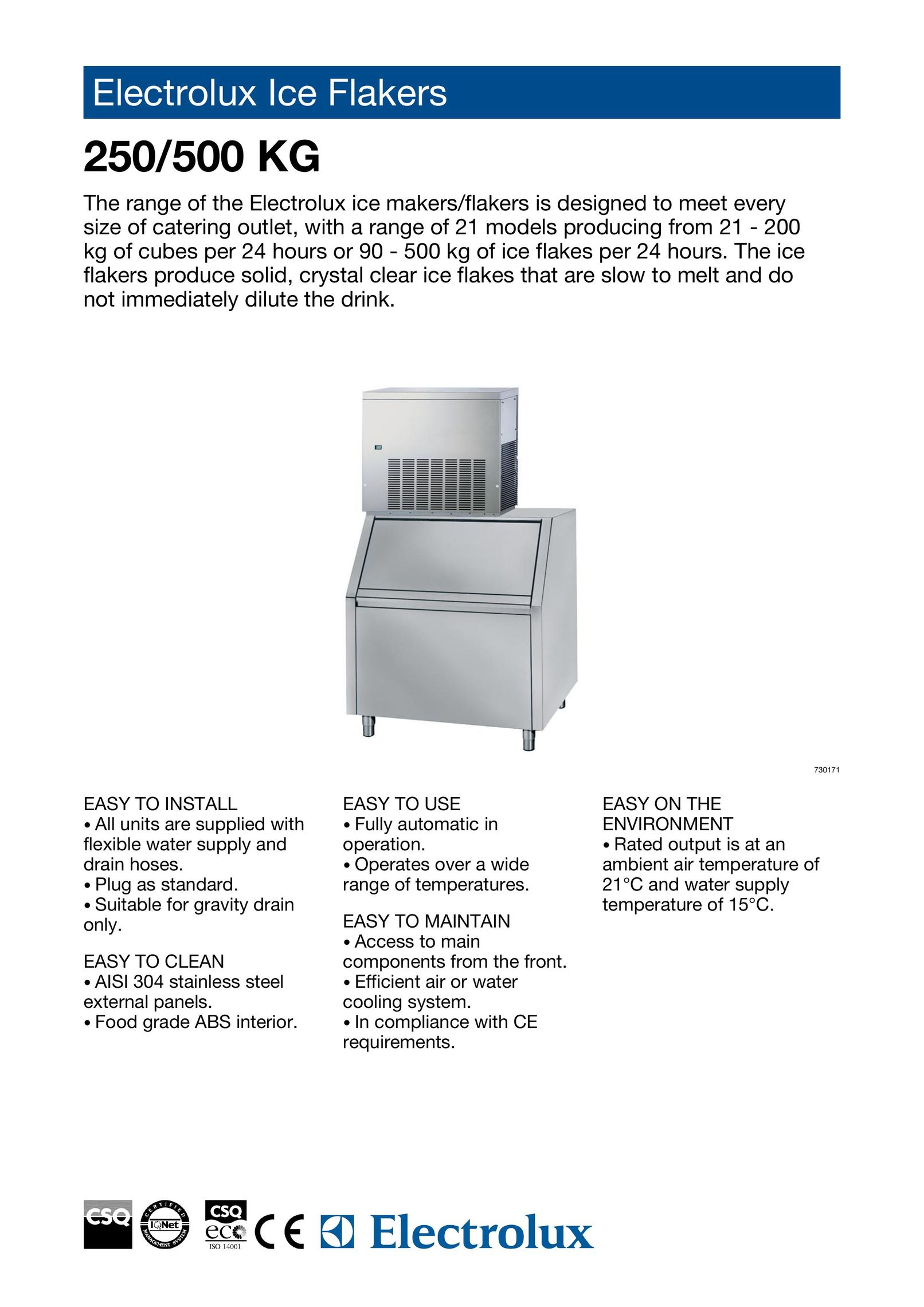 Electrolux 730171 Ice Maker User Manual