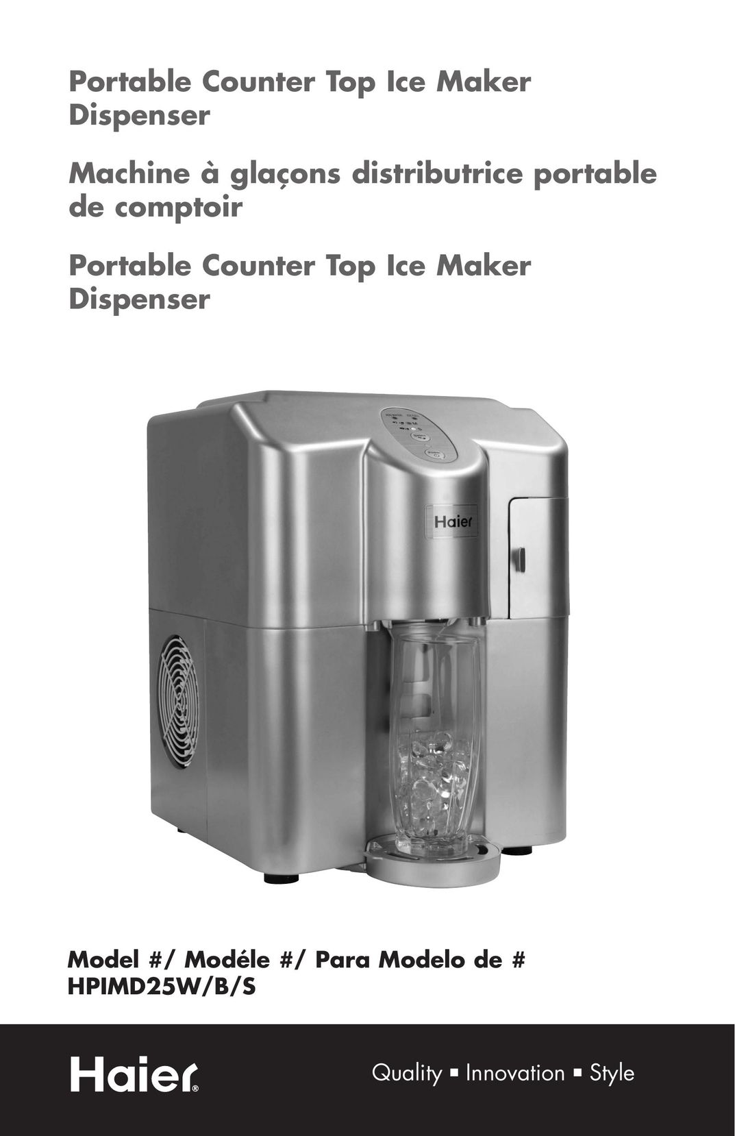 Haier HPIMD25B Ice Maker User Manual