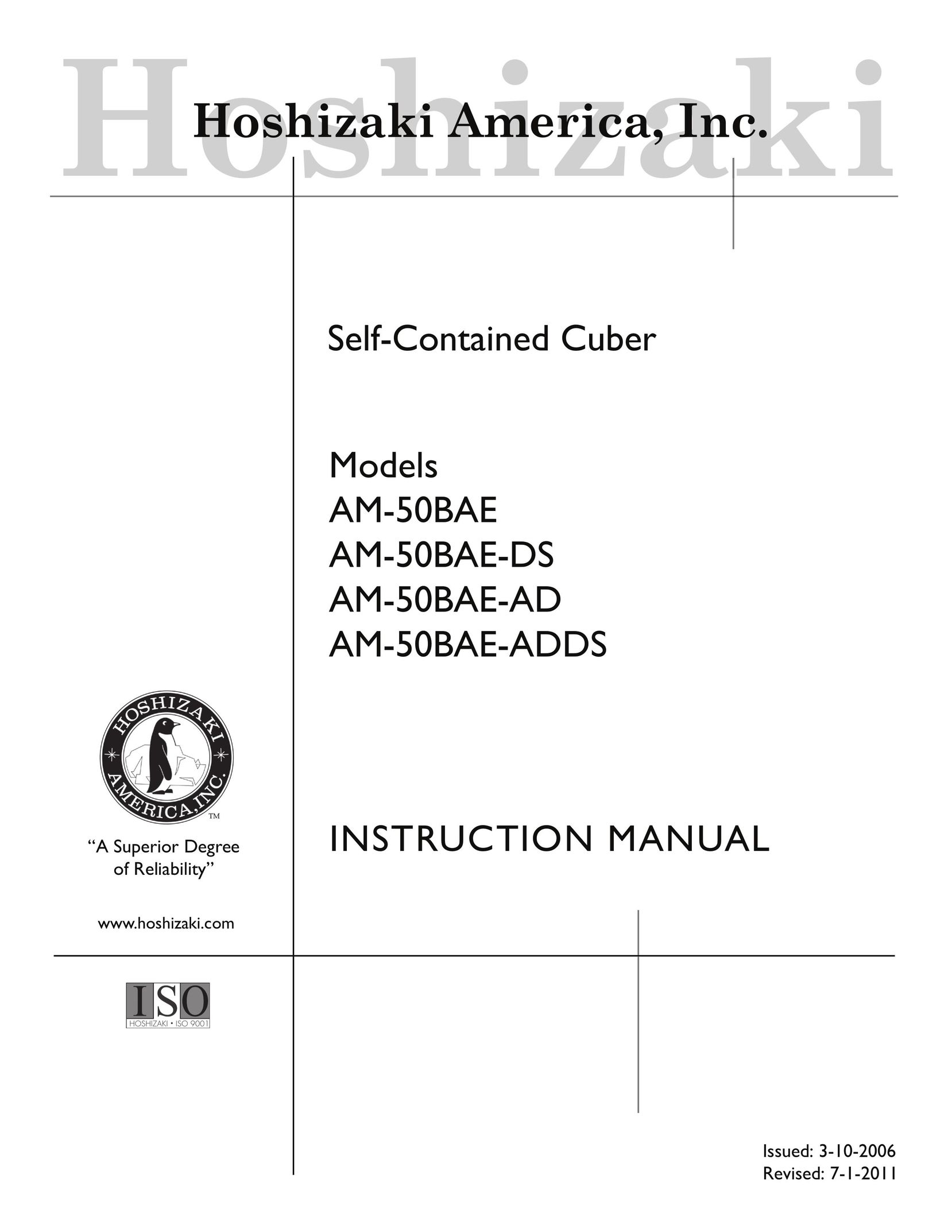 Hoshizaki AM-50BAE-AD Ice Maker User Manual