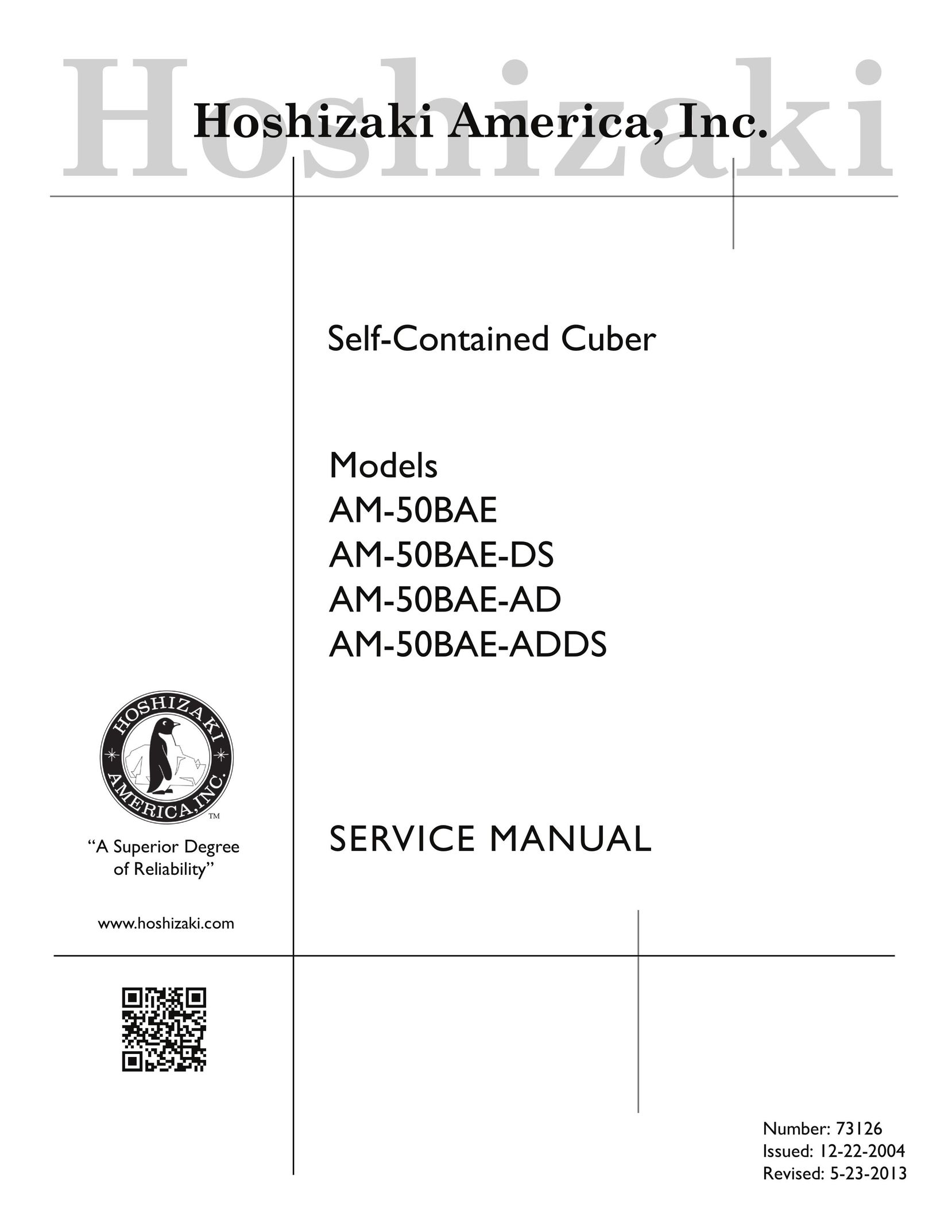 Hoshizaki AM-50BAE-ADDS Ice Maker User Manual