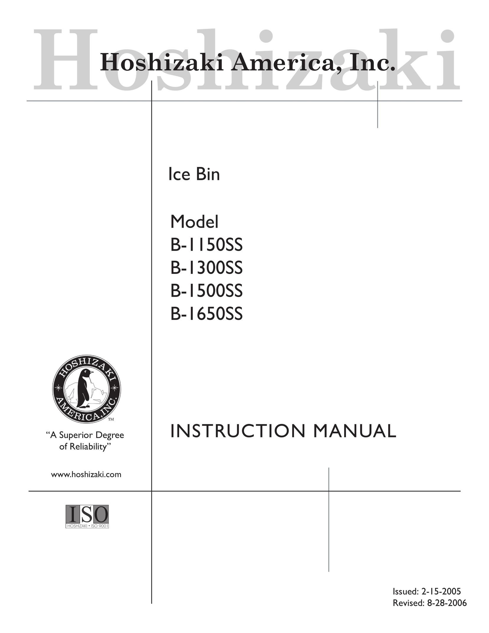 Hoshizaki B-1150SS Ice Maker User Manual