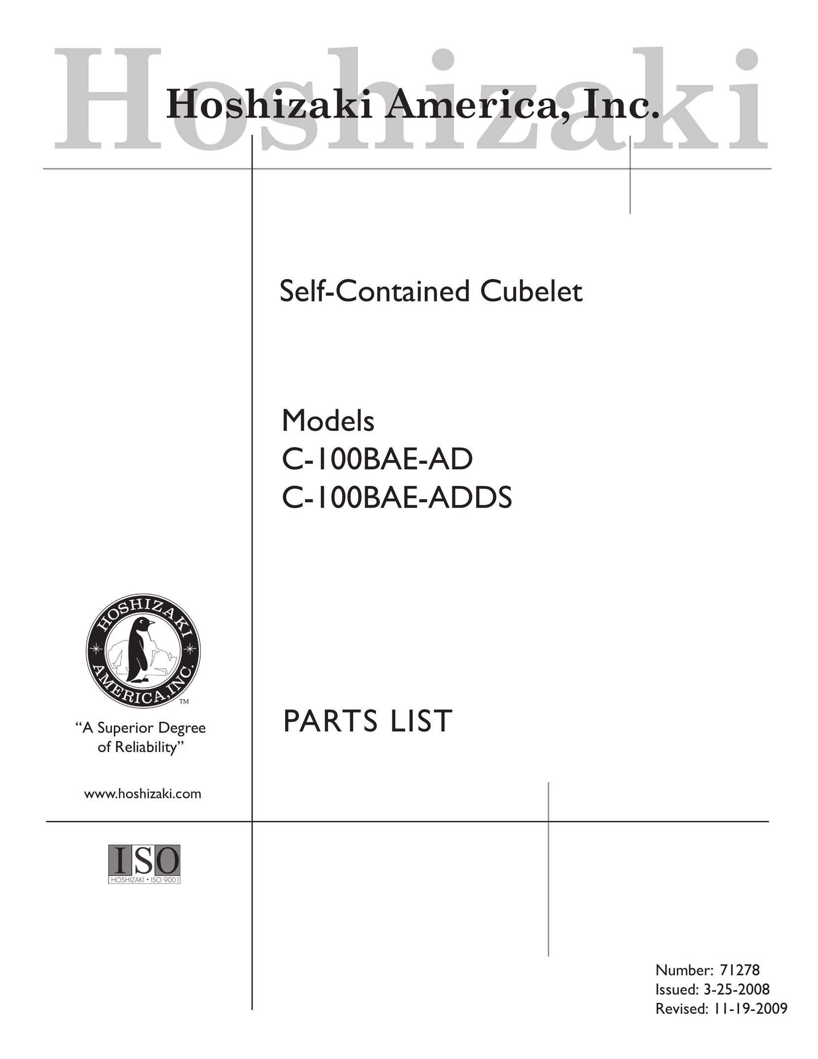 Hoshizaki C-100BAE-AD Ice Maker User Manual