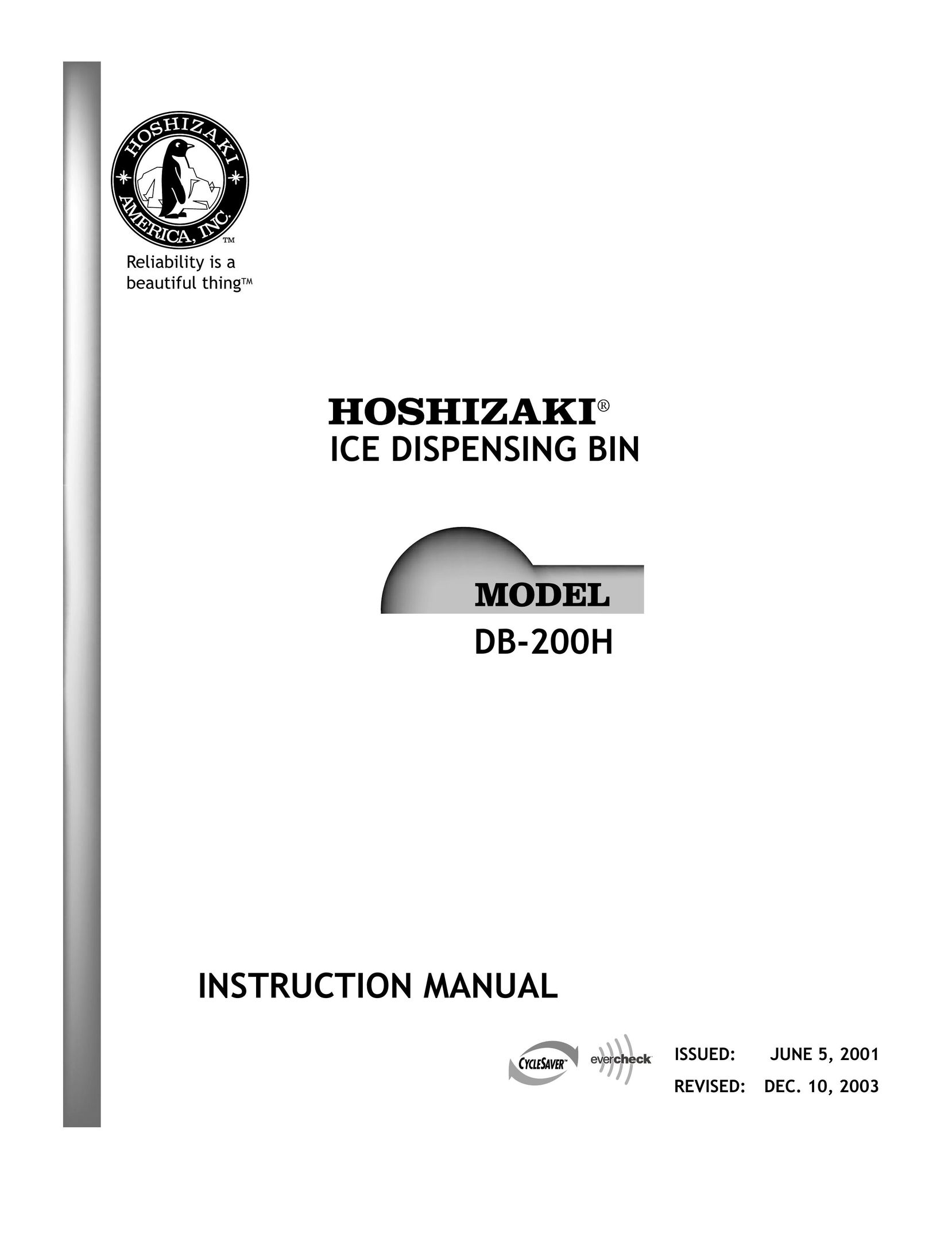 Hoshizaki DB-200H Ice Maker User Manual