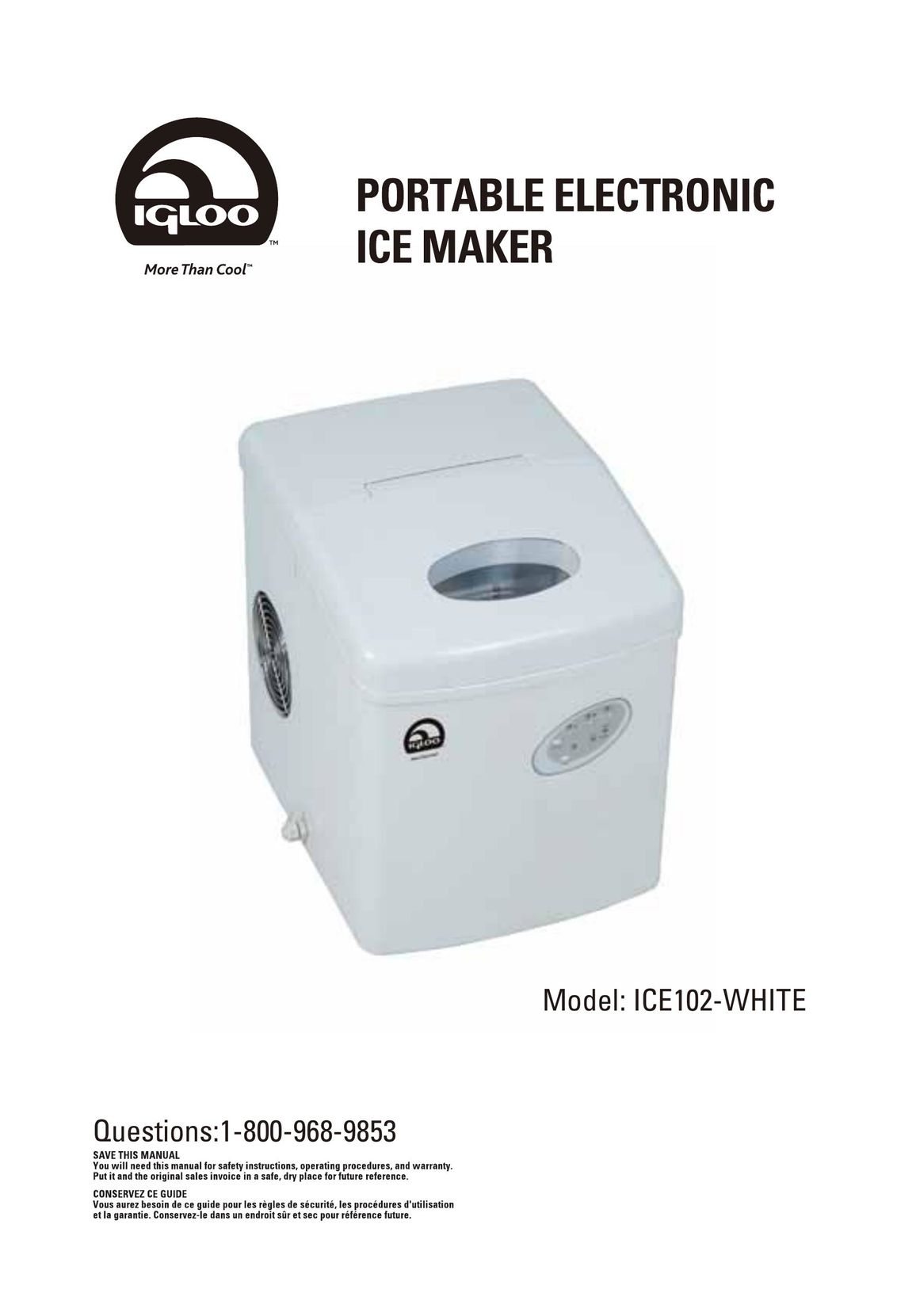 Igloo ICE102-WHITE Ice Maker User Manual