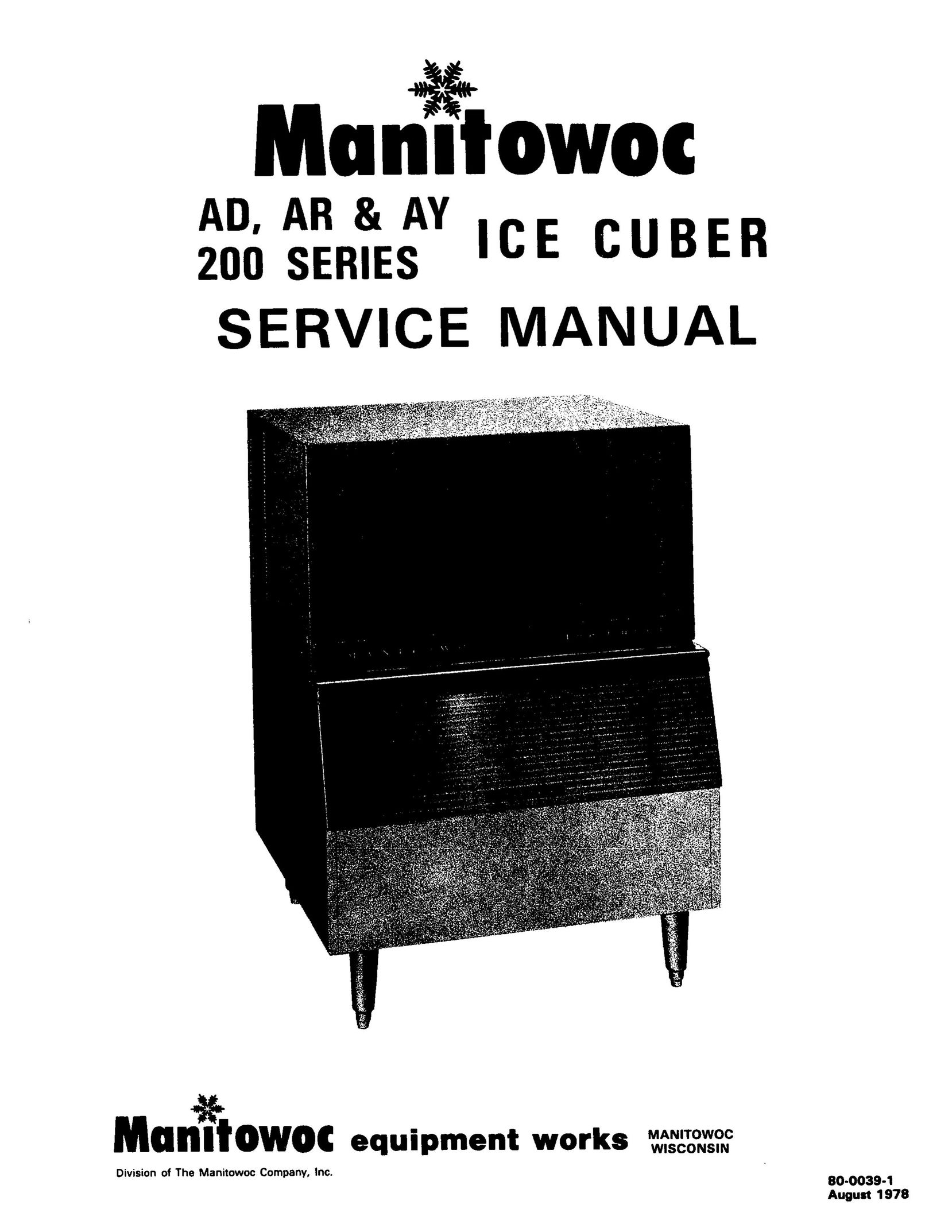 Manitowoc Ice AD200 Ice Maker User Manual
