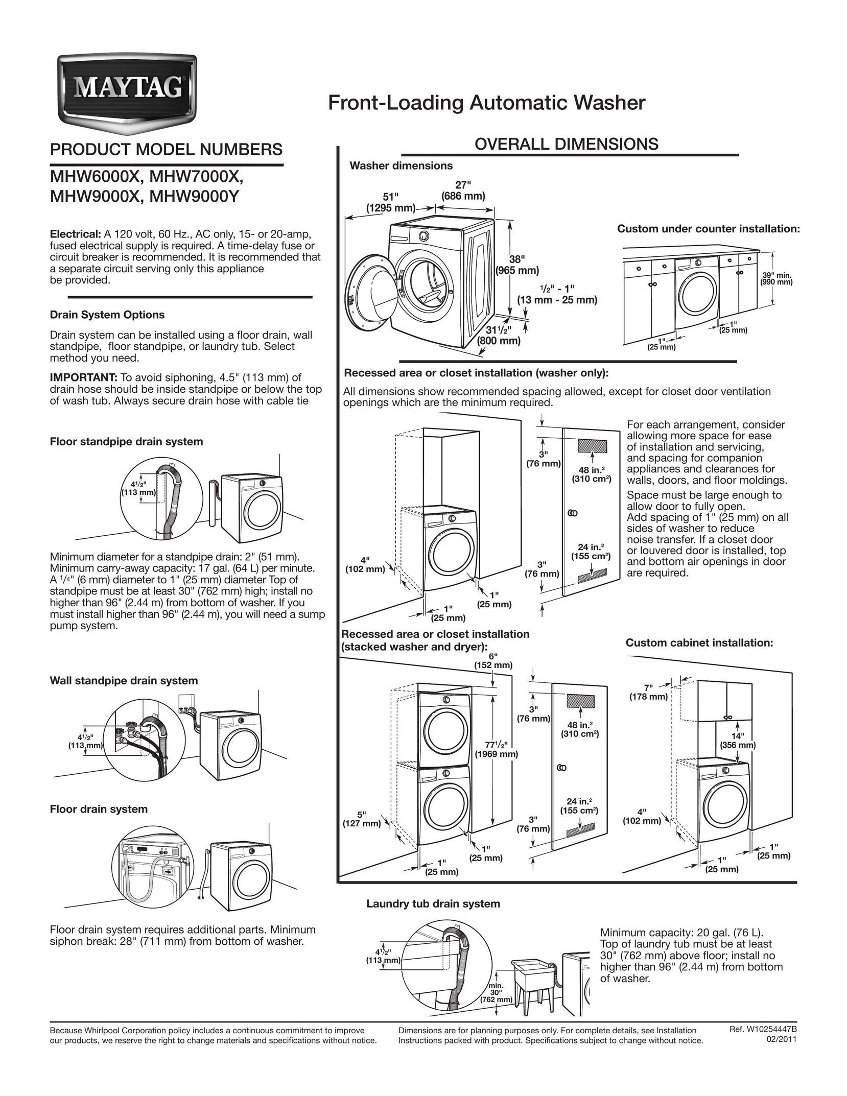 Maytag MHW9000X Ice Maker User Manual