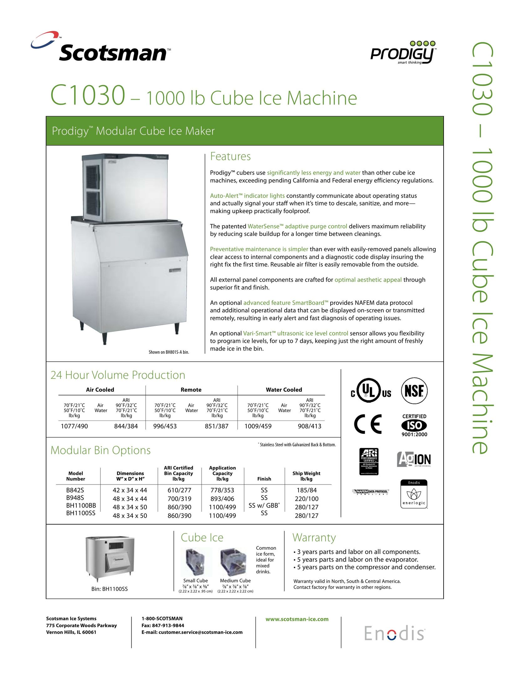 Scotsman Ice C1030 Ice Maker User Manual