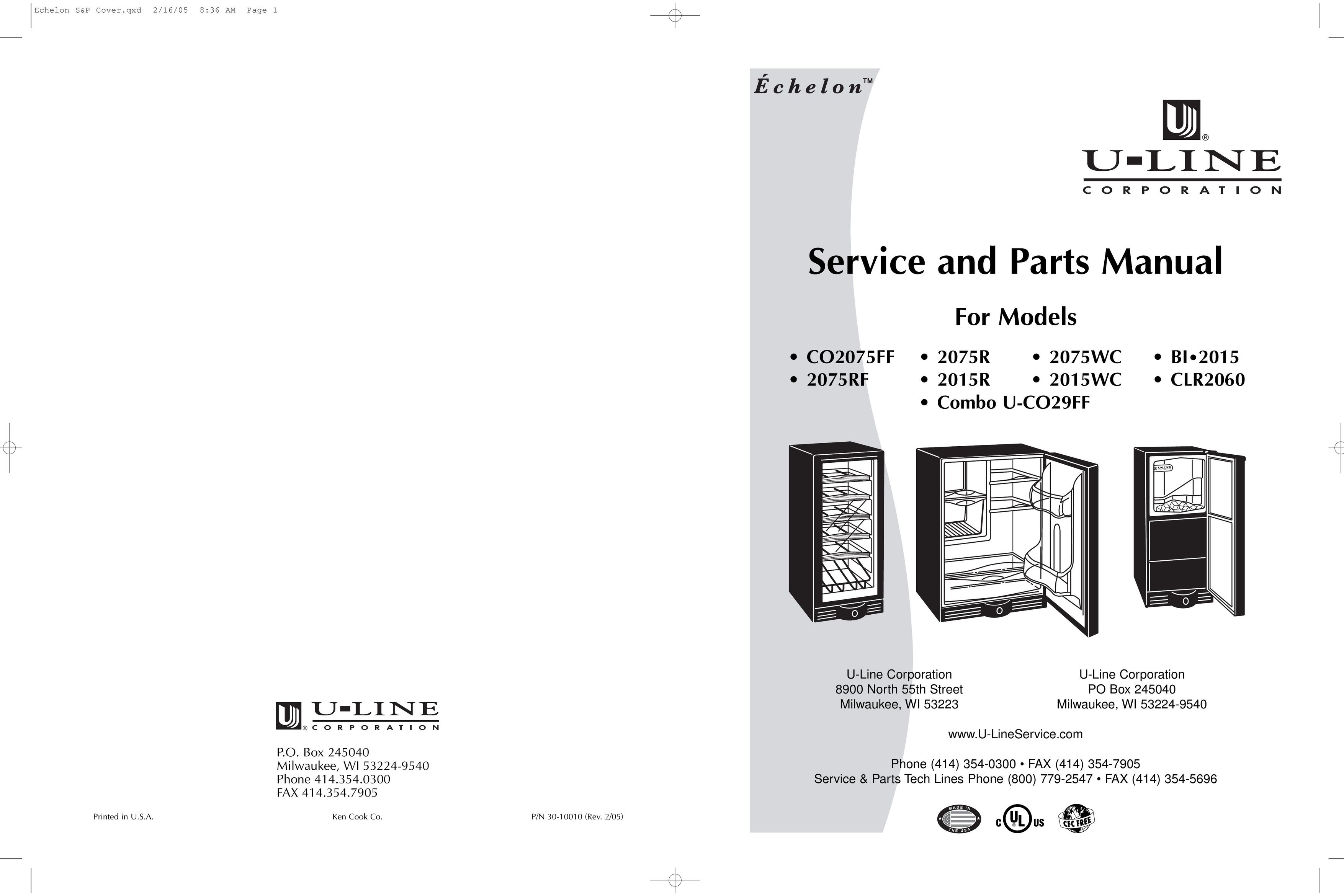 U-Line CLR2060SSHR Ice Maker User Manual