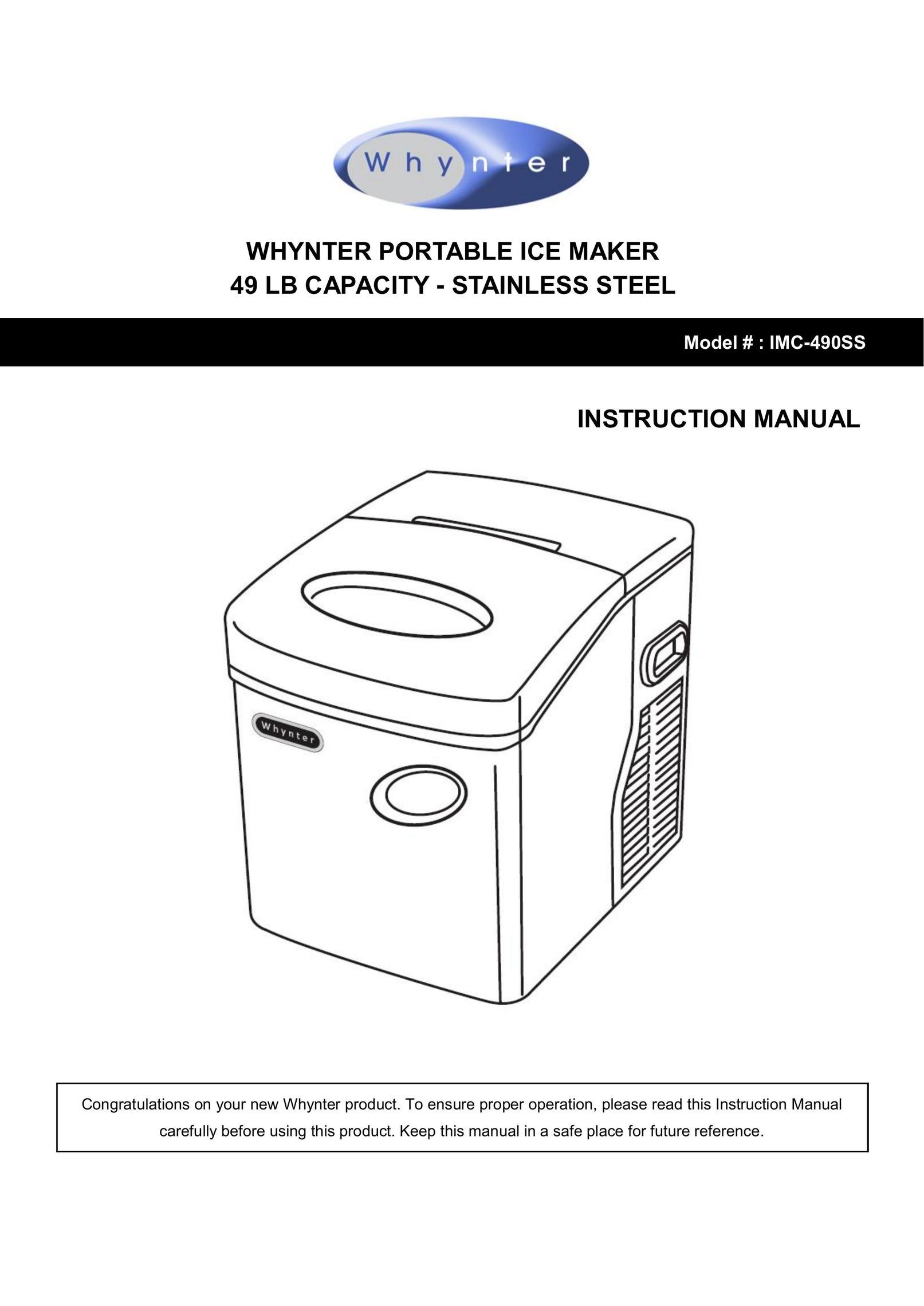 Whynter #:IMC490SS Ice Maker User Manual