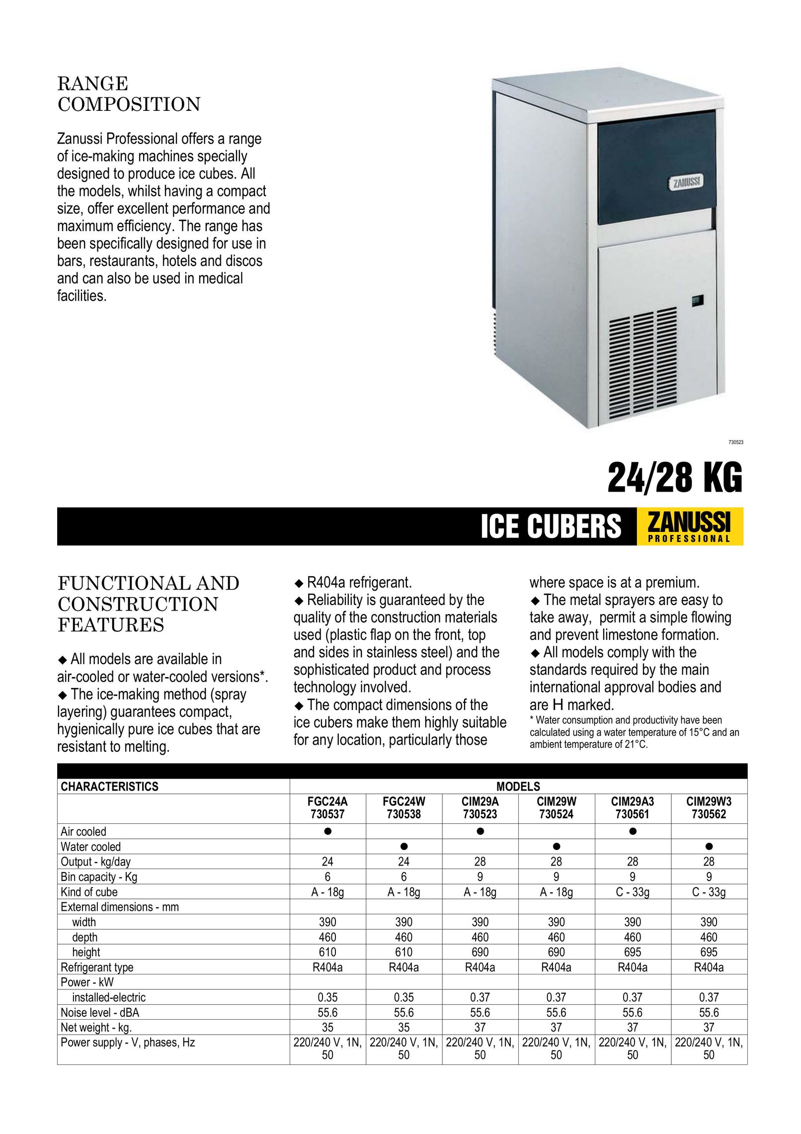 Zanussi 730561 Ice Maker User Manual