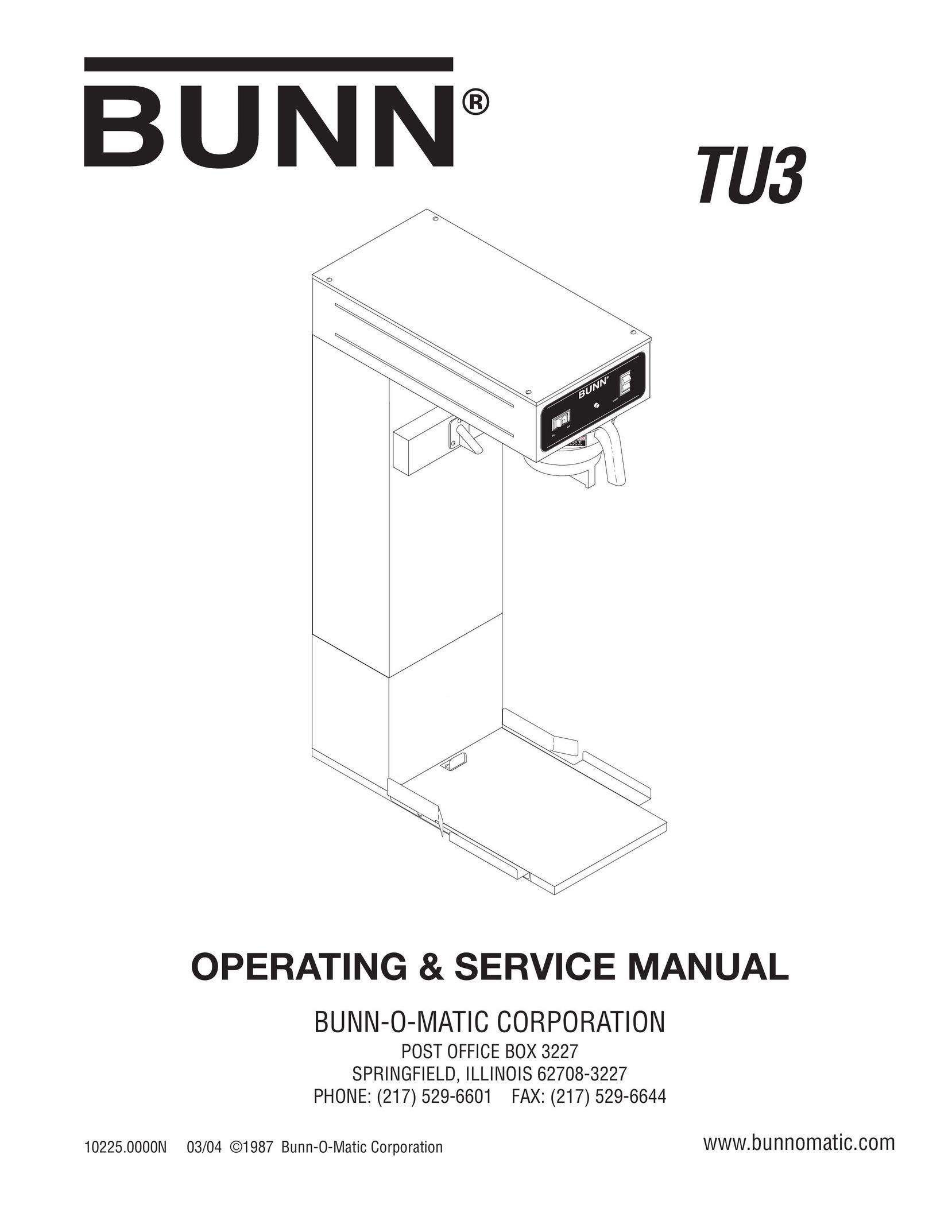 Bunn TU3 Ice Tea Maker User Manual