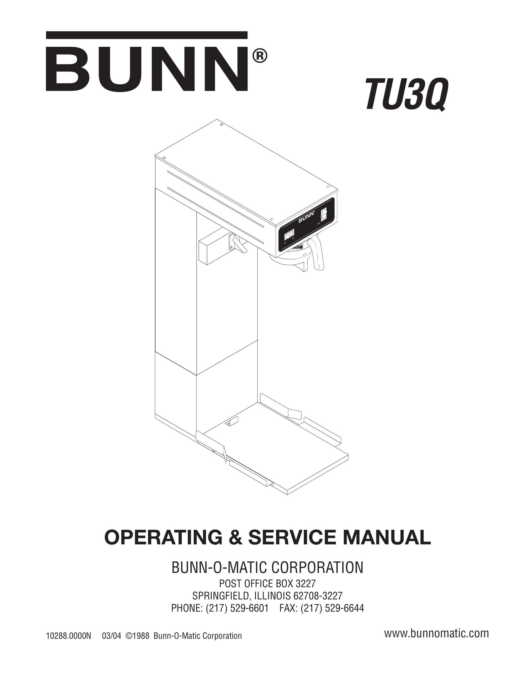 Bunn TU3Q Ice Tea Maker User Manual