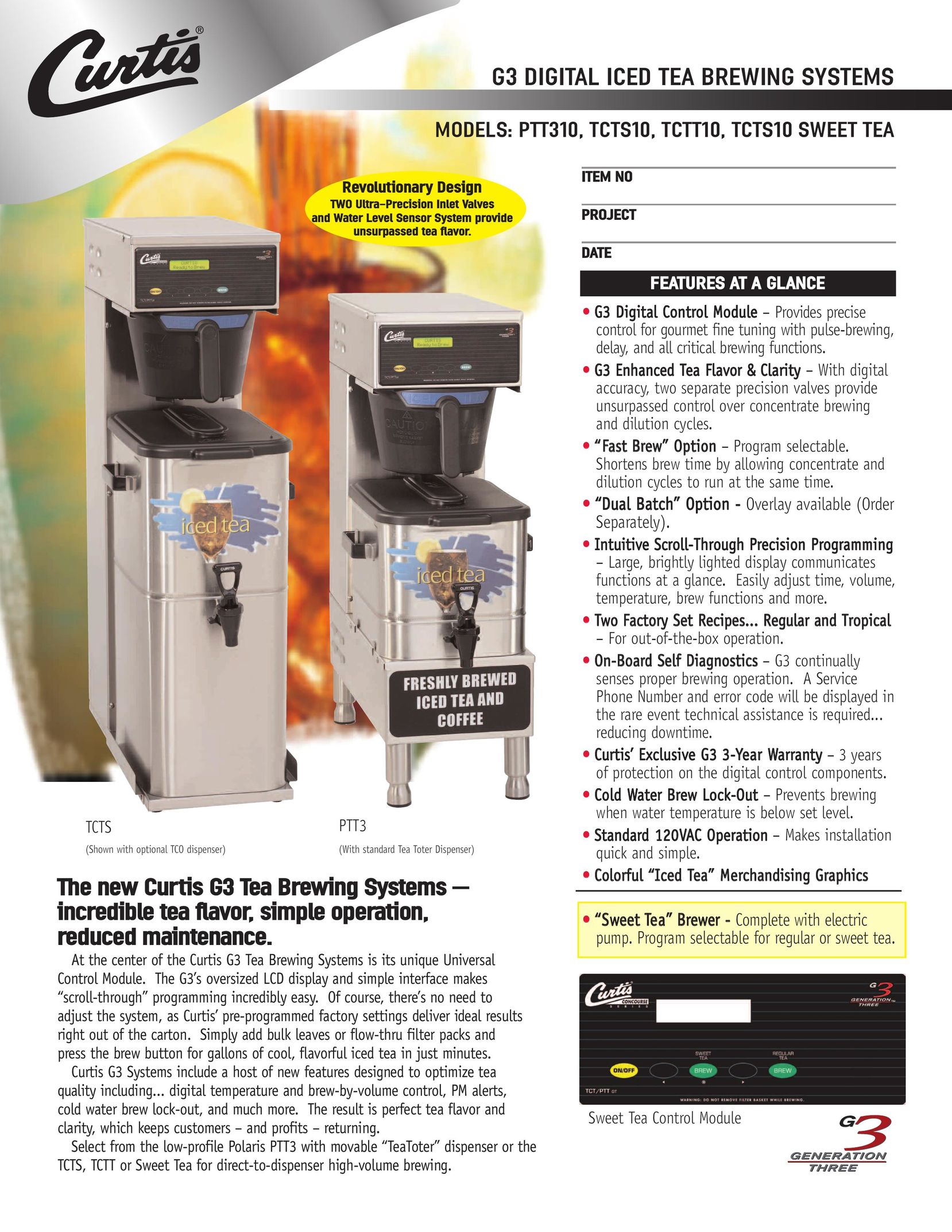 Curtis TCTT10 Ice Tea Maker User Manual