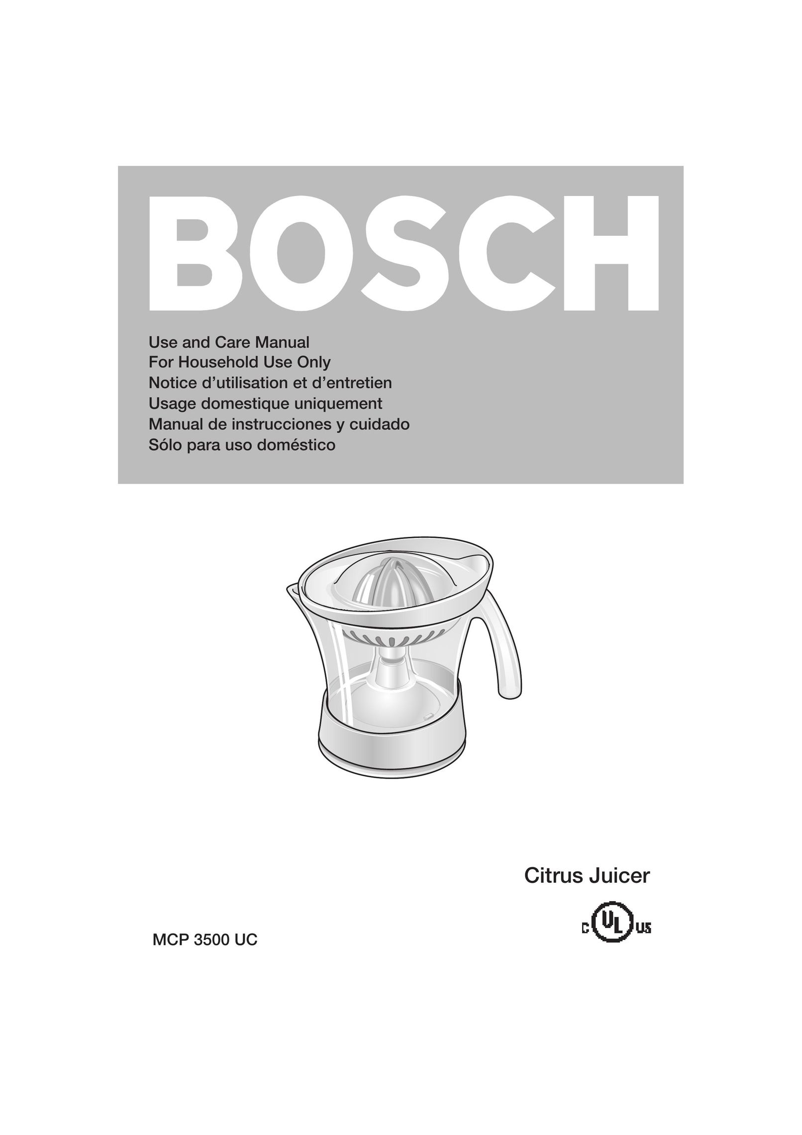 Bosch Appliances MCP 3500 Juicer User Manual