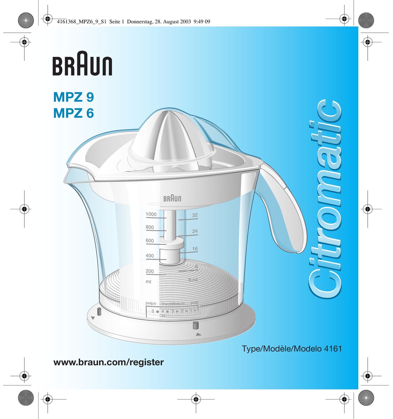 Braun MPZ6 Juicer User Manual
