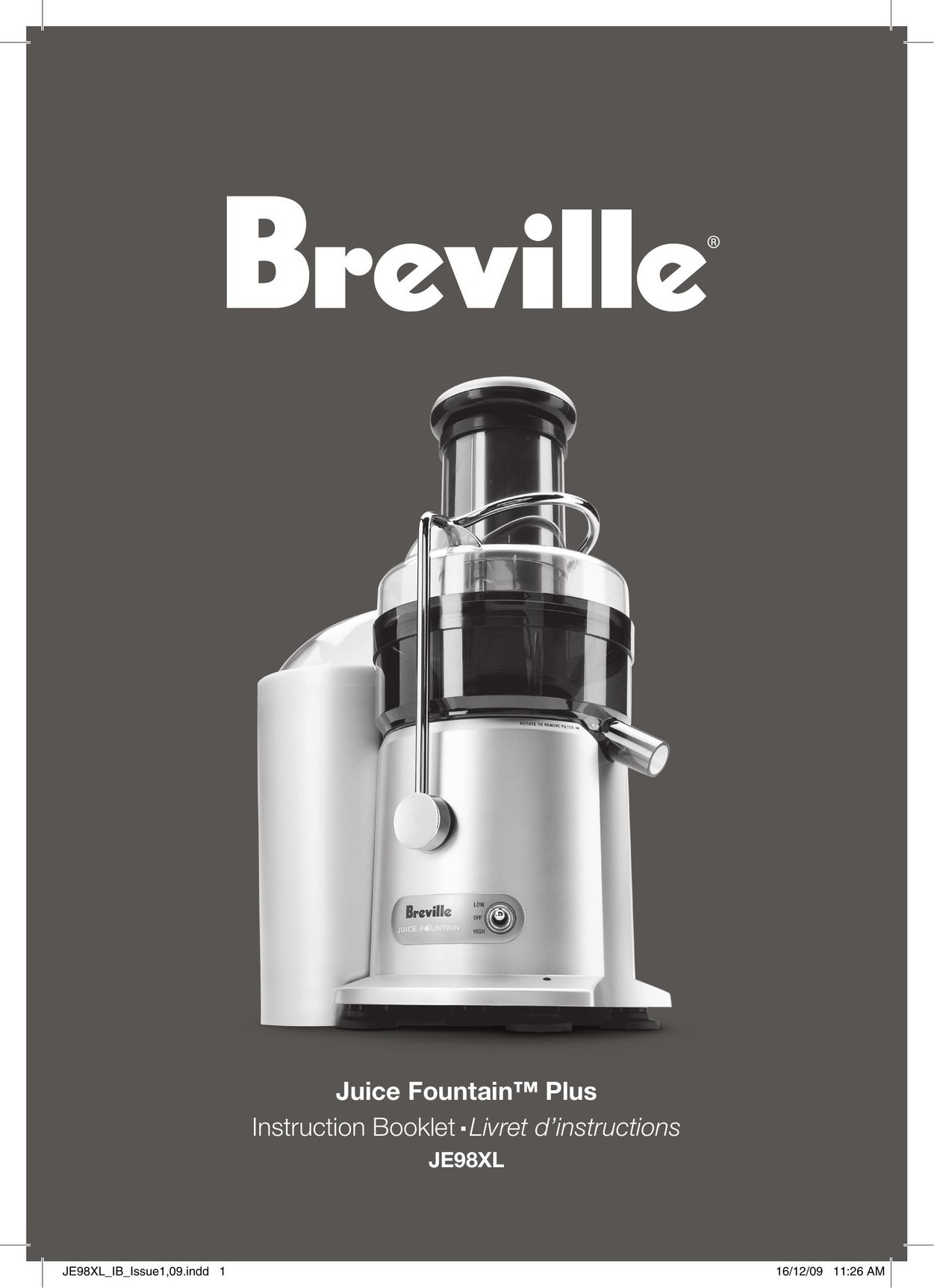 Breville JE98XL Juicer User Manual