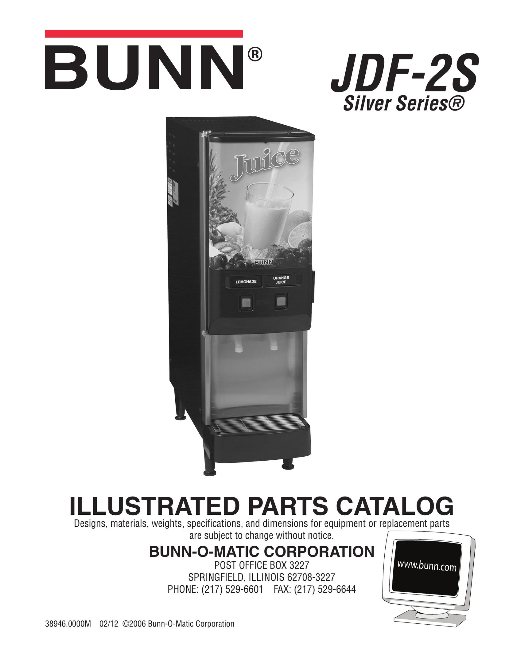 Bunn JDF-2S Juicer User Manual