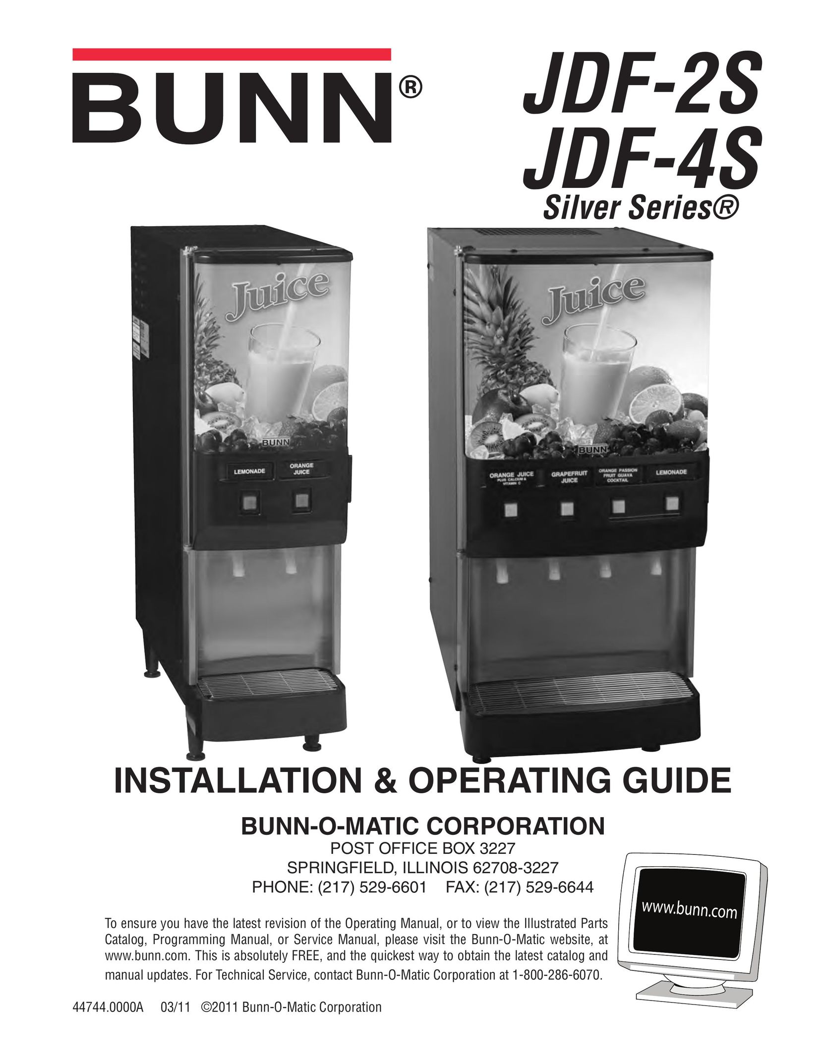 Bunn JDF-4S Juicer User Manual