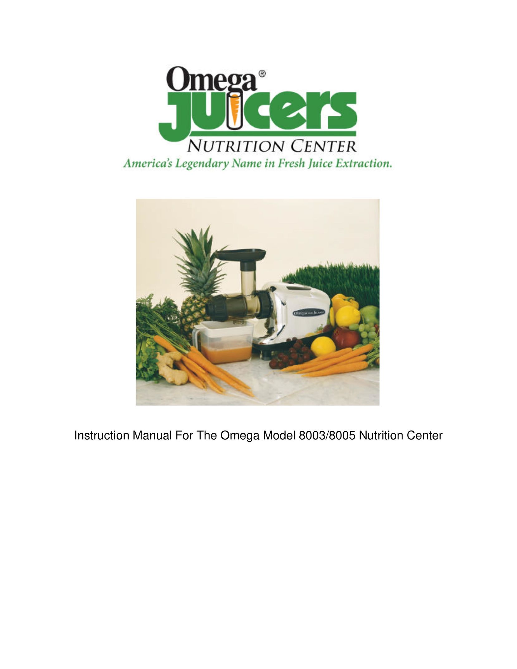 Omega 8003 Juicer User Manual